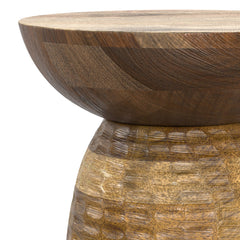 Wooden Accent Table with Sleek Sculptural Design - Side Tables