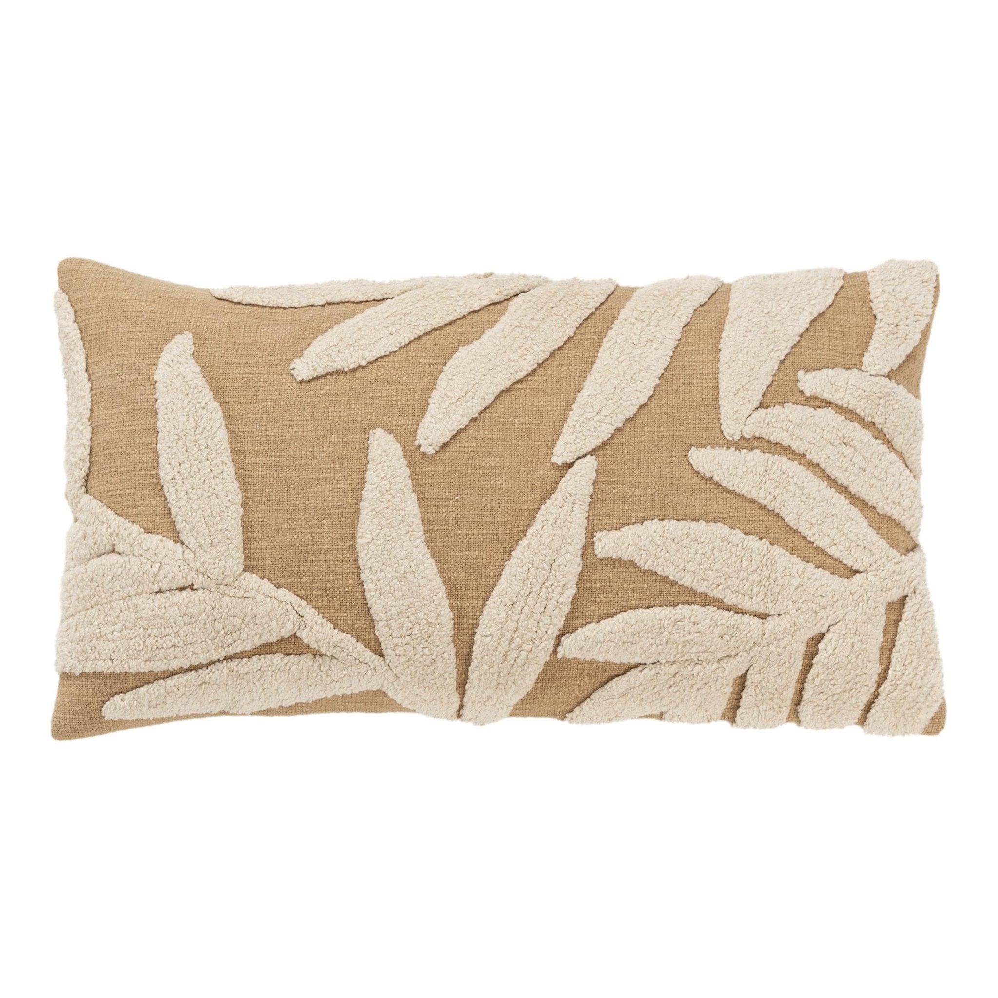 Woven Cotton Botanical Decorative Throw Pillow - Lumbar Pillows
