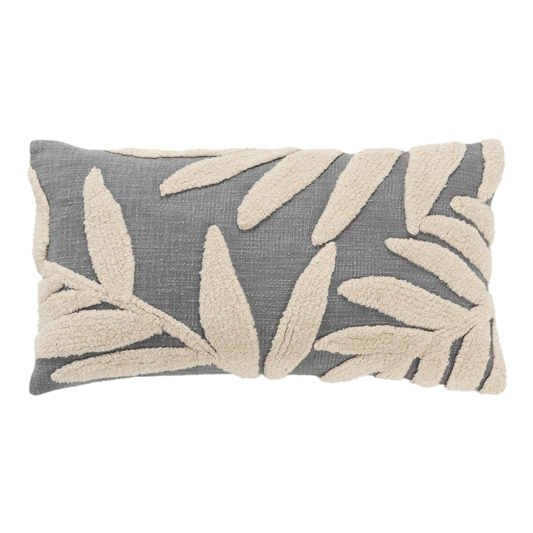 Woven Cotton Botanical Decorative Throw Pillow - Lumbar Pillows