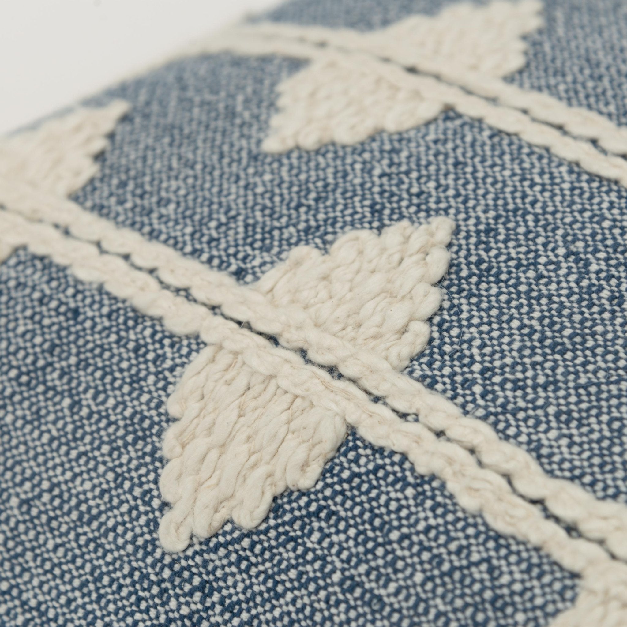 Woven Cotton Diamond Decorative Throw Pillow - Lumbar Pillows