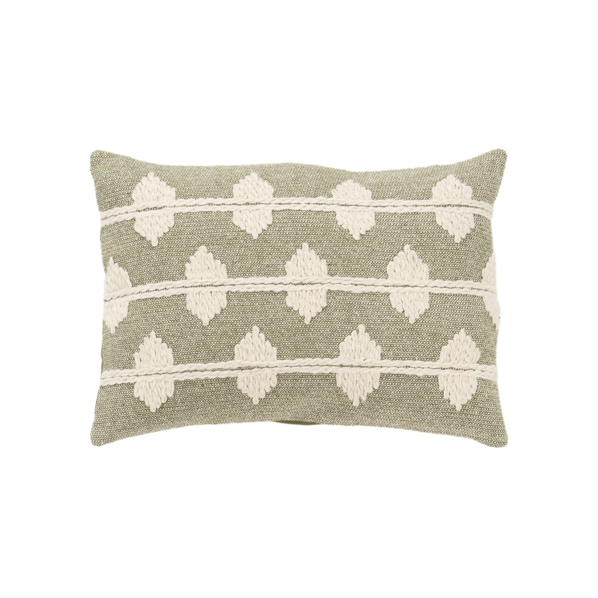 Woven Cotton Diamond Decorative Throw Pillow - Lumbar Pillows