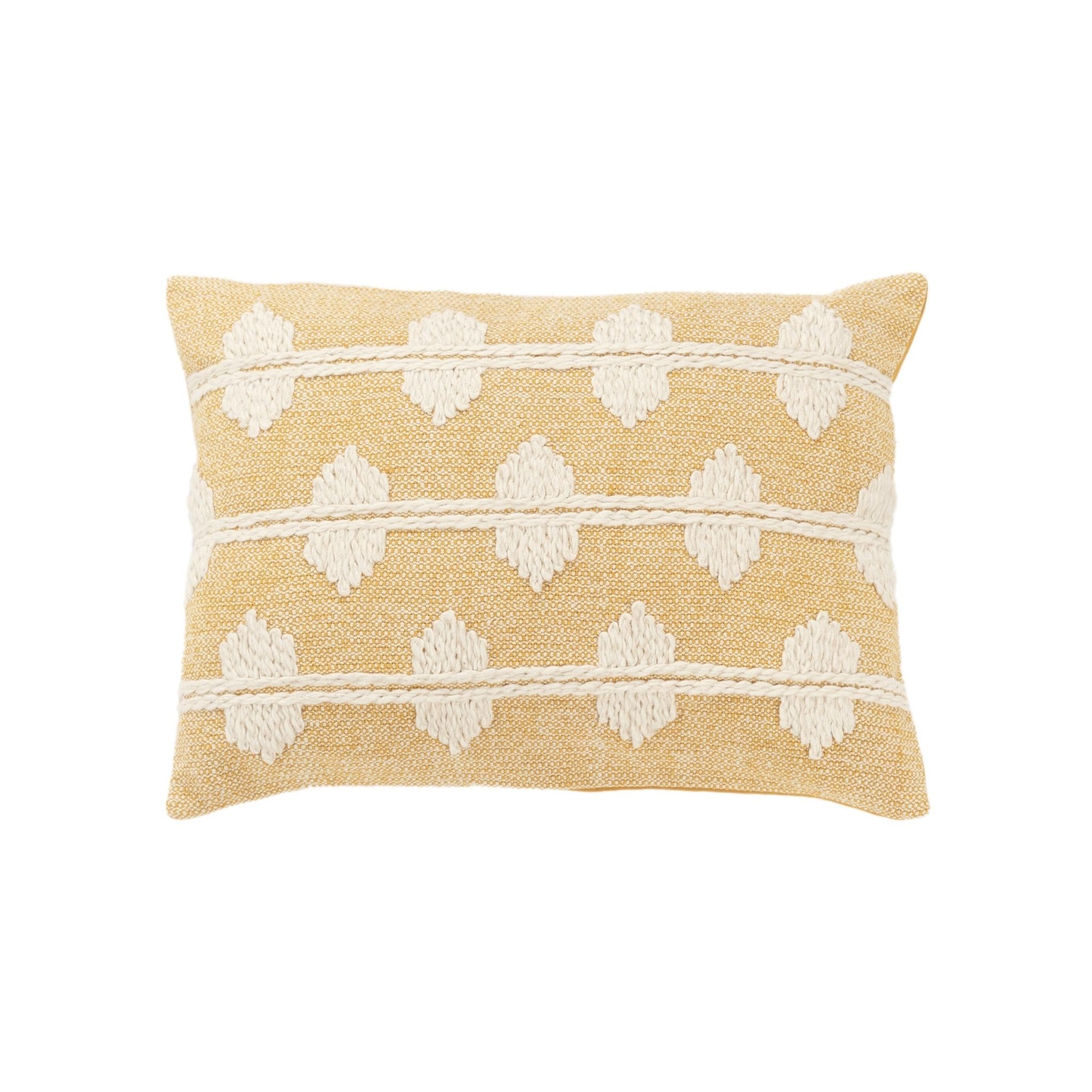 Woven Cotton Diamond Decorative Throw Pillow - Lumbar Pillows
