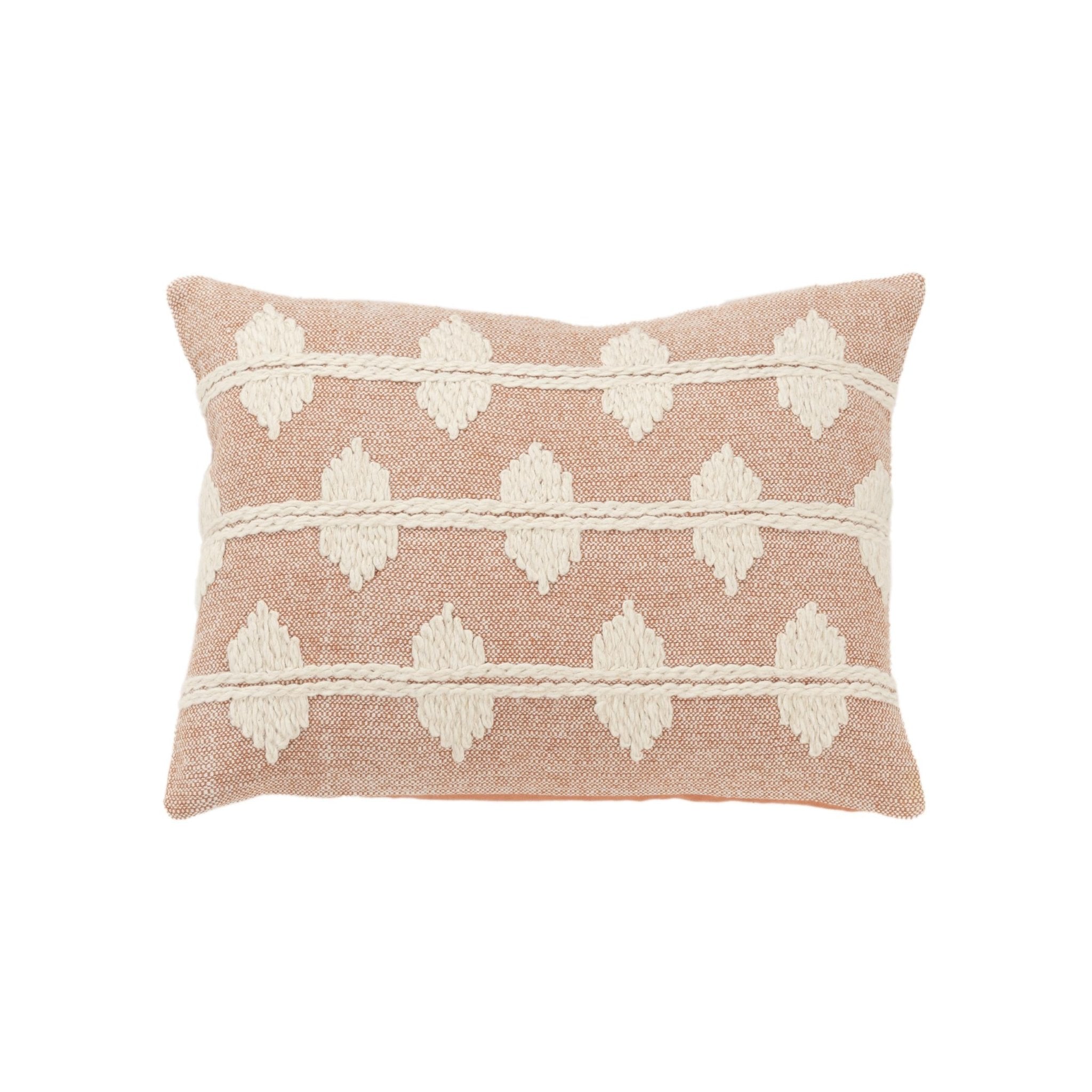 Woven Cotton Diamond Decorative Throw Pillow - Lumbar Pillows