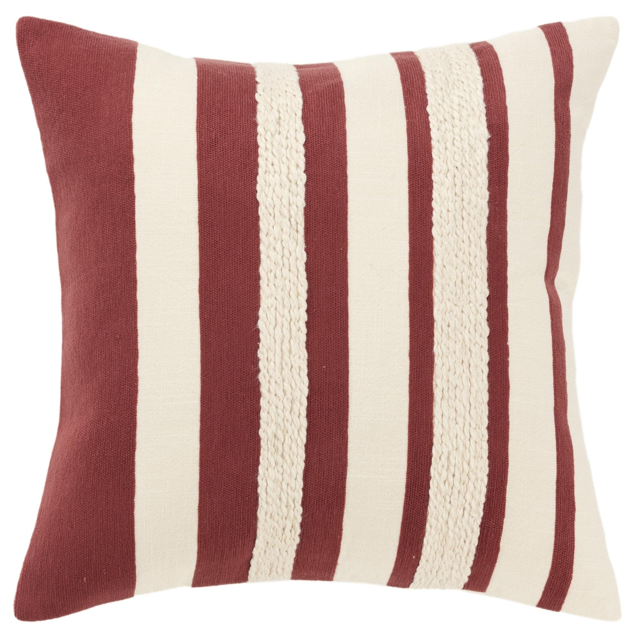 Woven Cotton Stripe Decorative Throw Pillow - Square Pillows