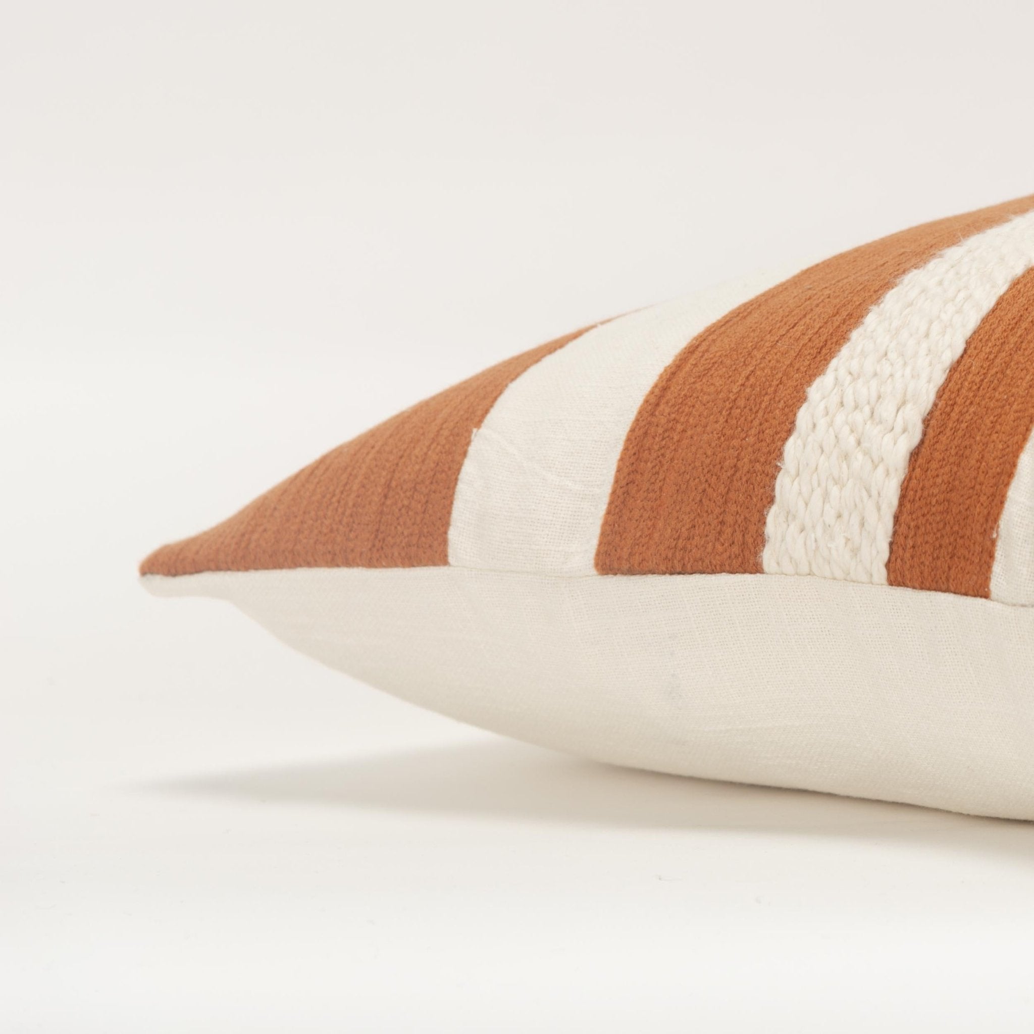 Woven Cotton Stripe Decorative Throw Pillow - Square Pillows
