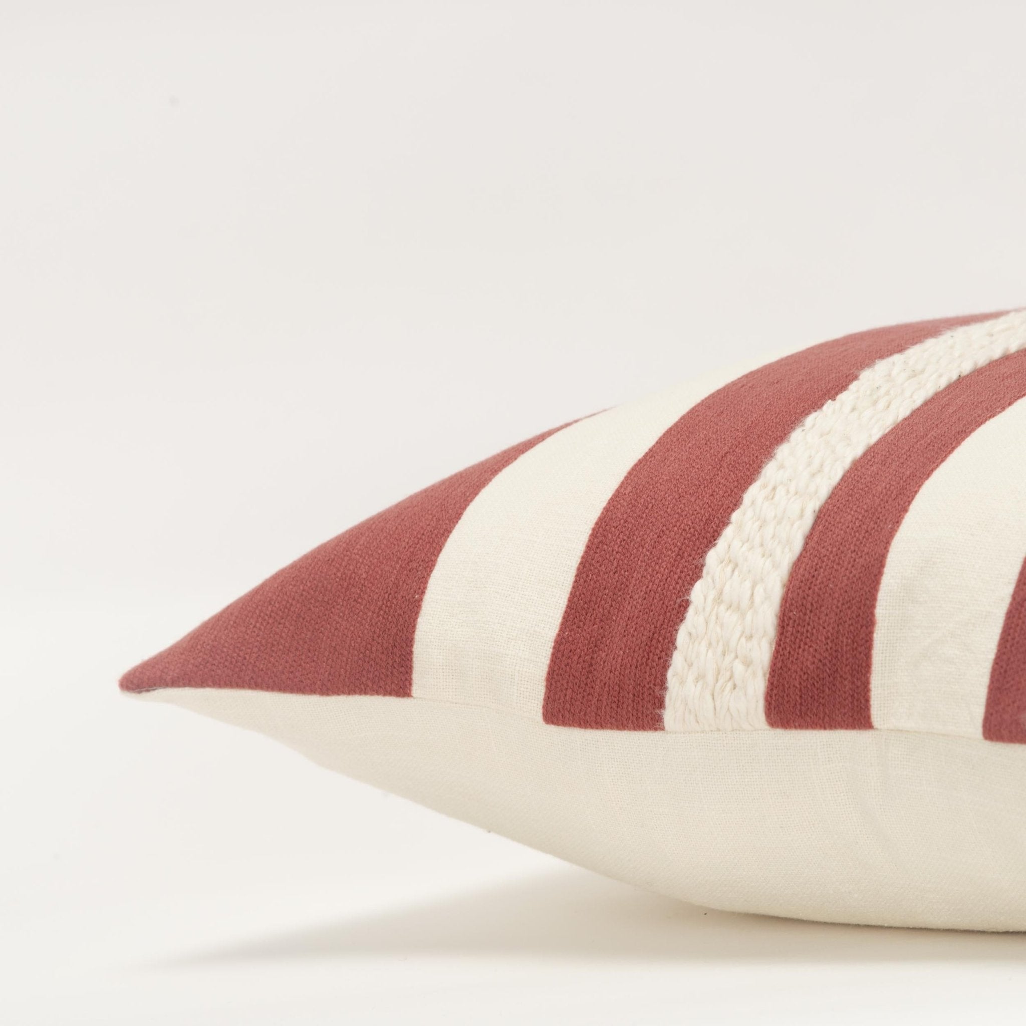 Woven Cotton Stripe Decorative Throw Pillow - Square Pillows