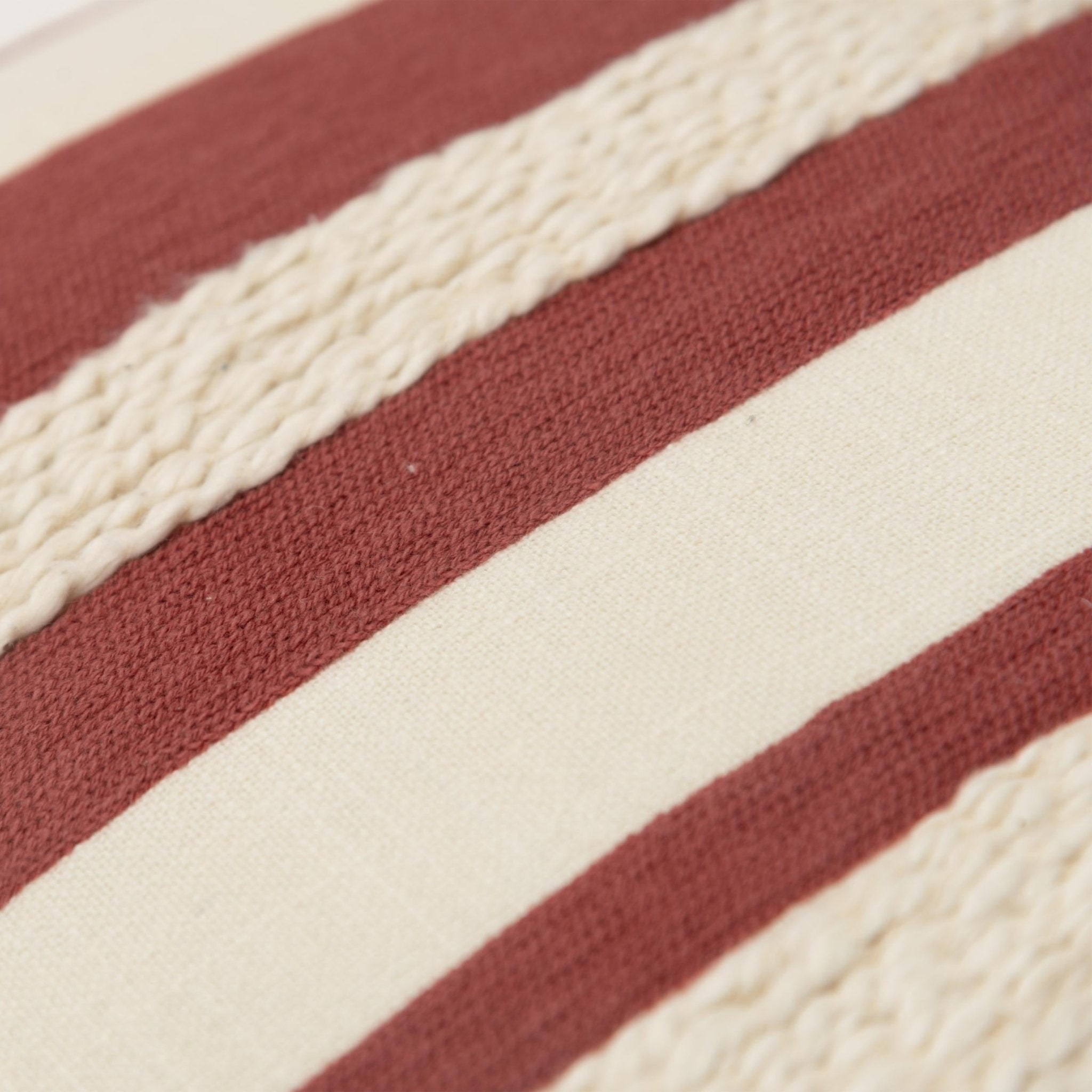 Woven Cotton Stripe Decorative Throw Pillow - Square Pillows