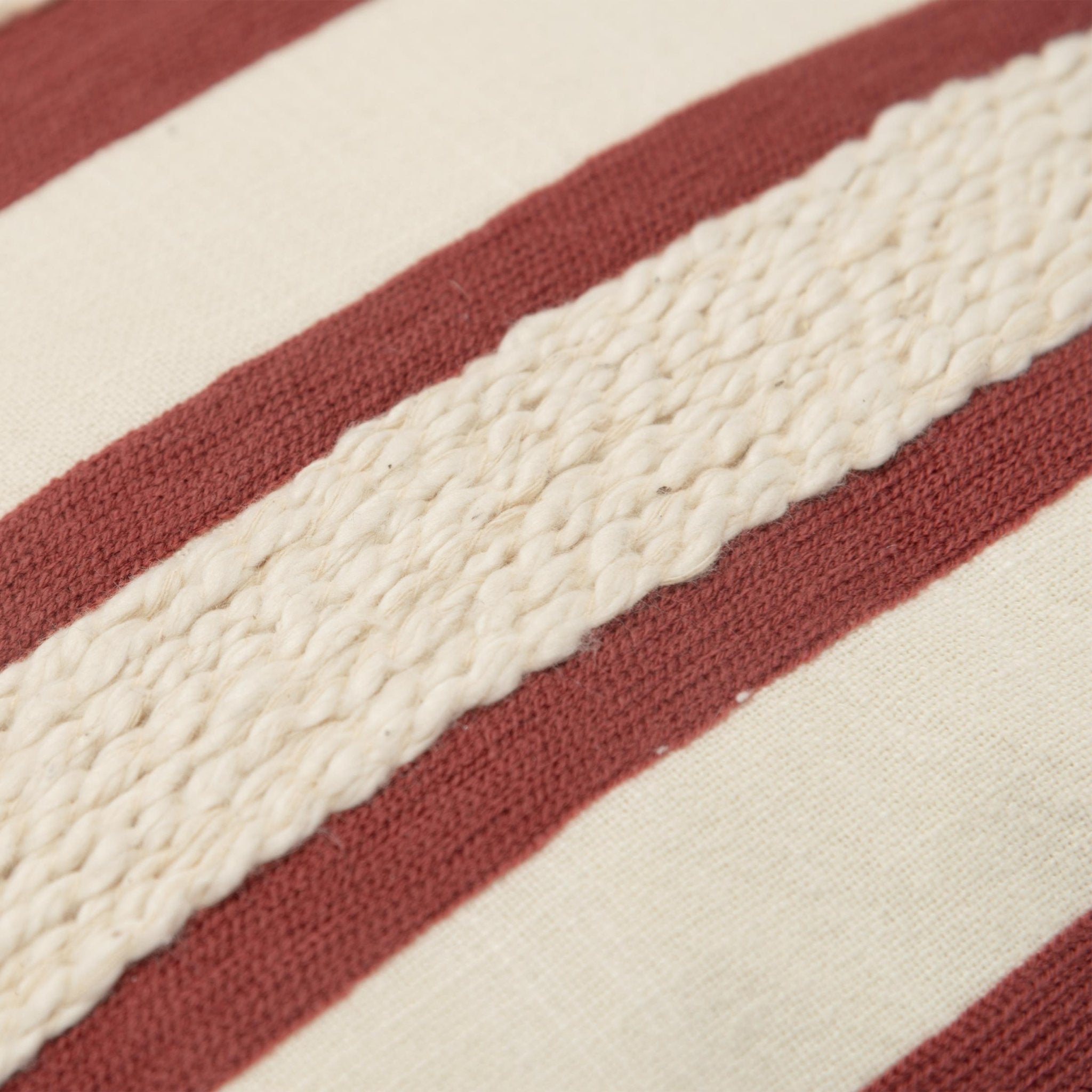 Woven Cotton Stripe Decorative Throw Pillow - Square Pillows