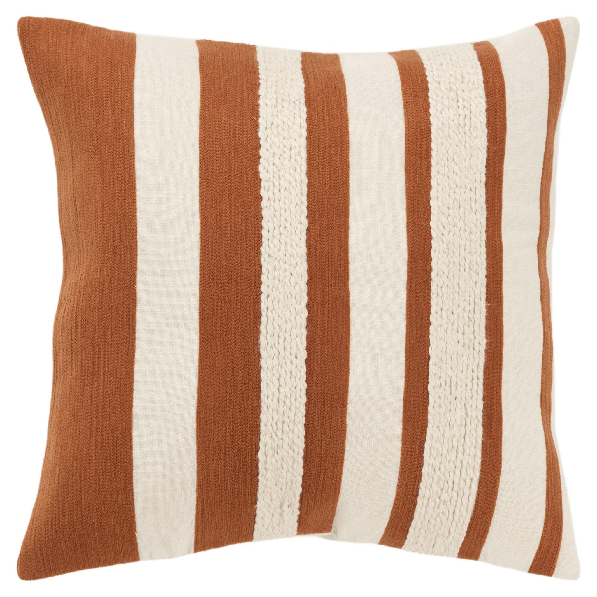 Woven Cotton Stripe Decorative Throw Pillow - Square Pillows