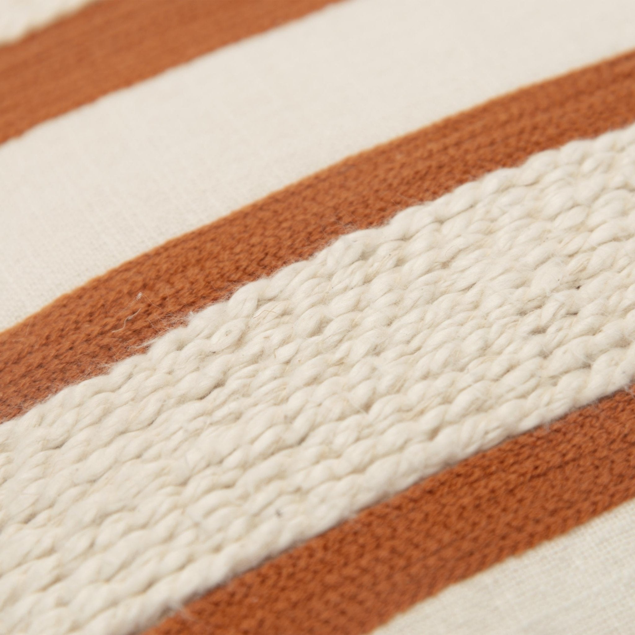 Woven Cotton Stripe Decorative Throw Pillow - Square Pillows