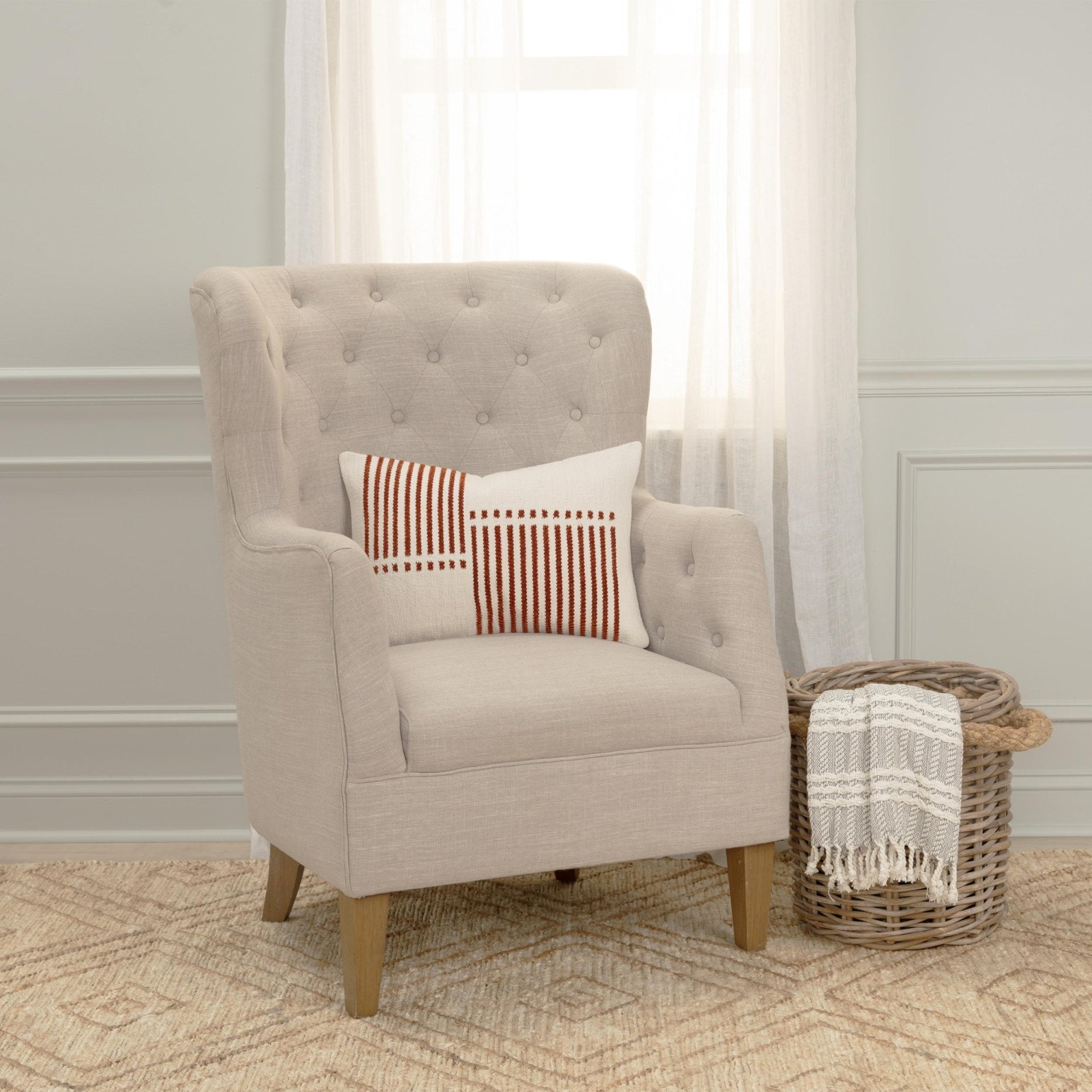 Woven Striped Decorative Throw Pillow - Lumbar Pillows