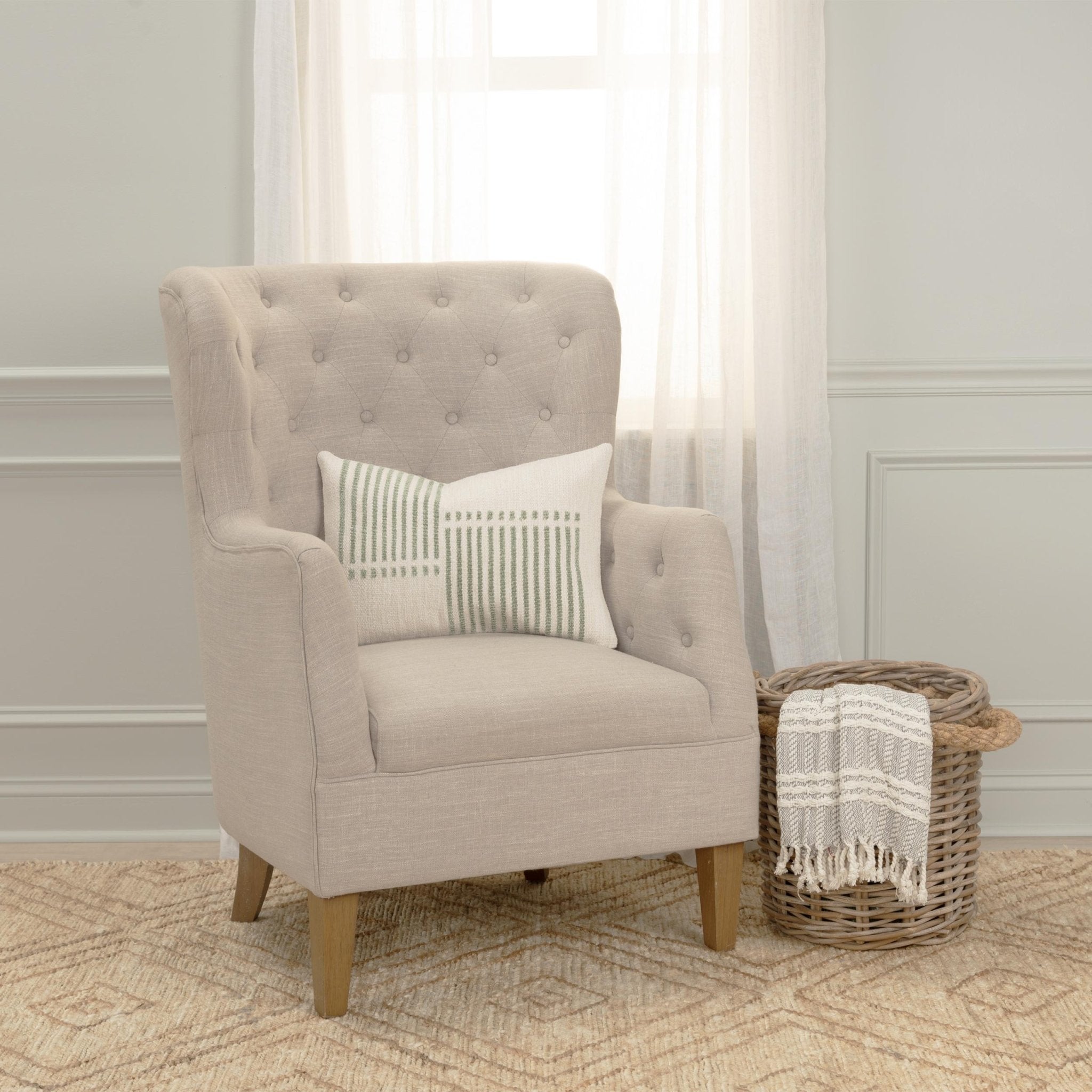 Woven Striped Decorative Throw Pillow - Lumbar Pillows
