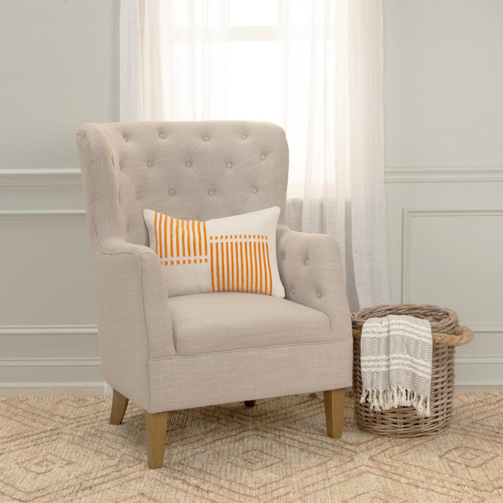Woven Striped Decorative Throw Pillow - Lumbar Pillows