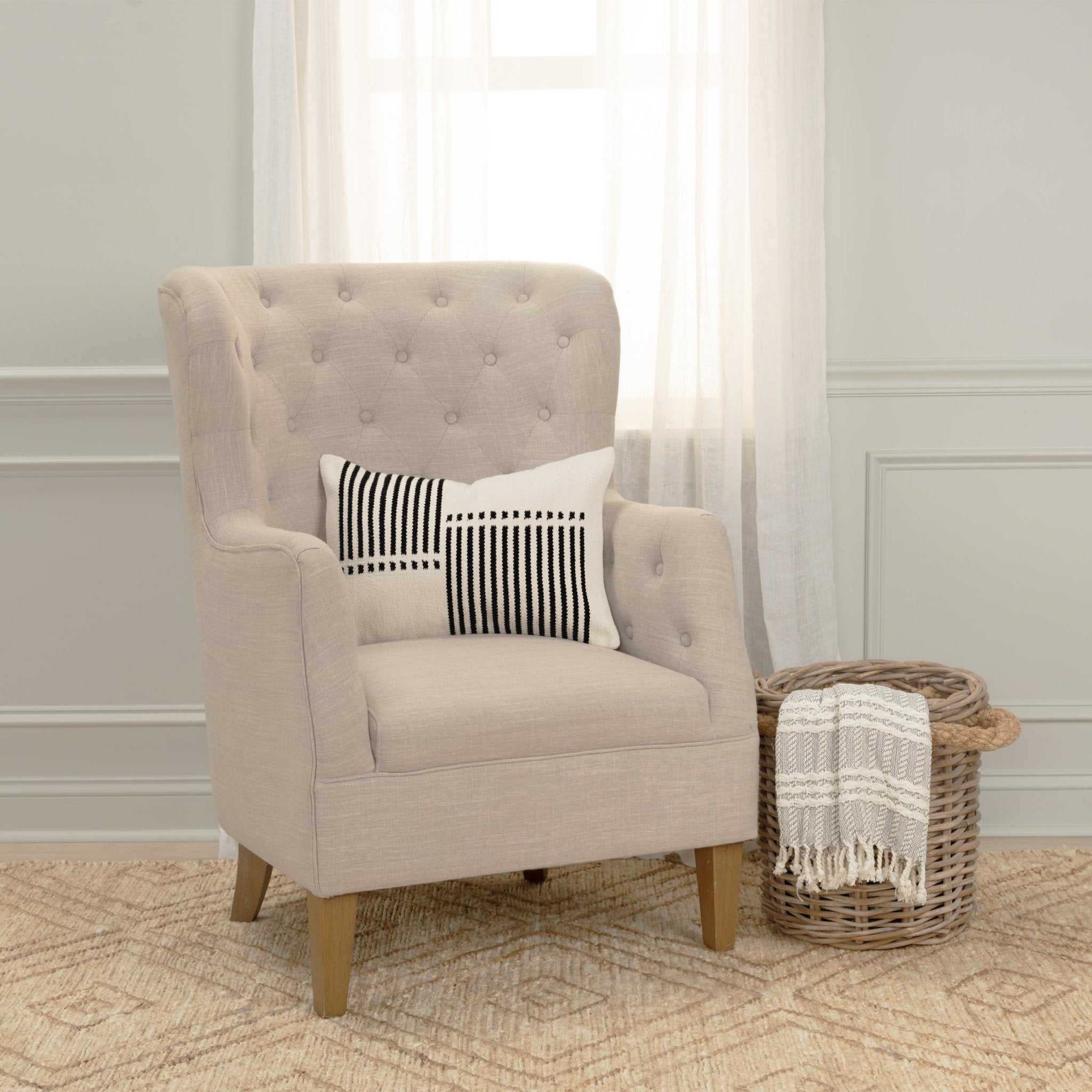 Woven Striped Decorative Throw Pillow - Lumbar Pillows