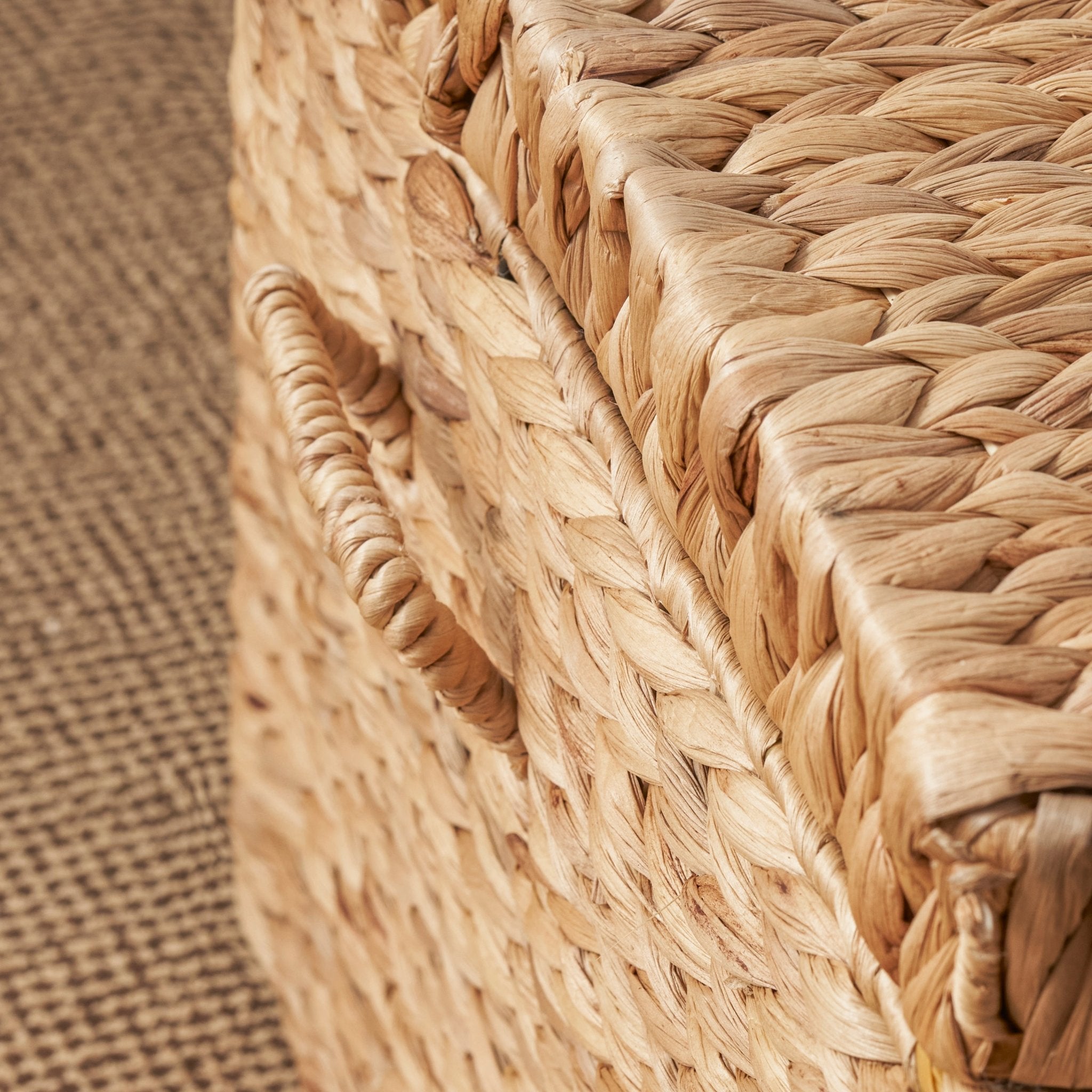 Woven Wicker Storage Basket with Handle - Baskets