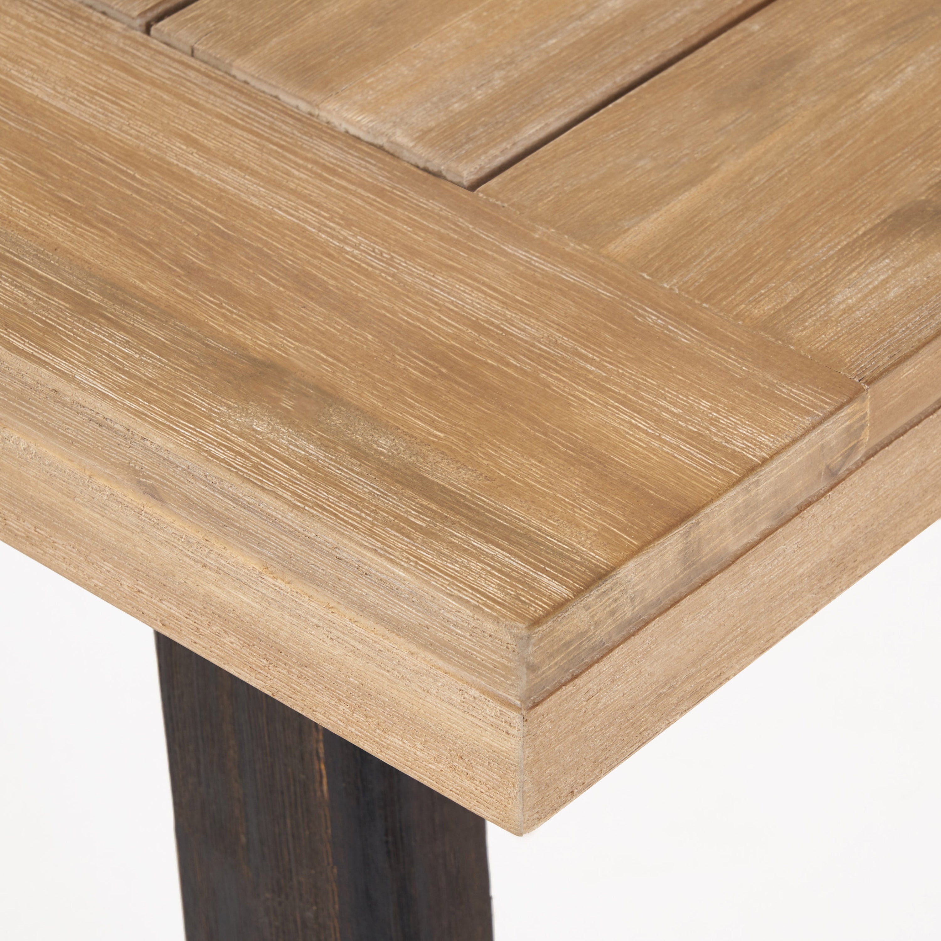 Outdoor Weather-Resistant Dining Table with Slat Panel Design