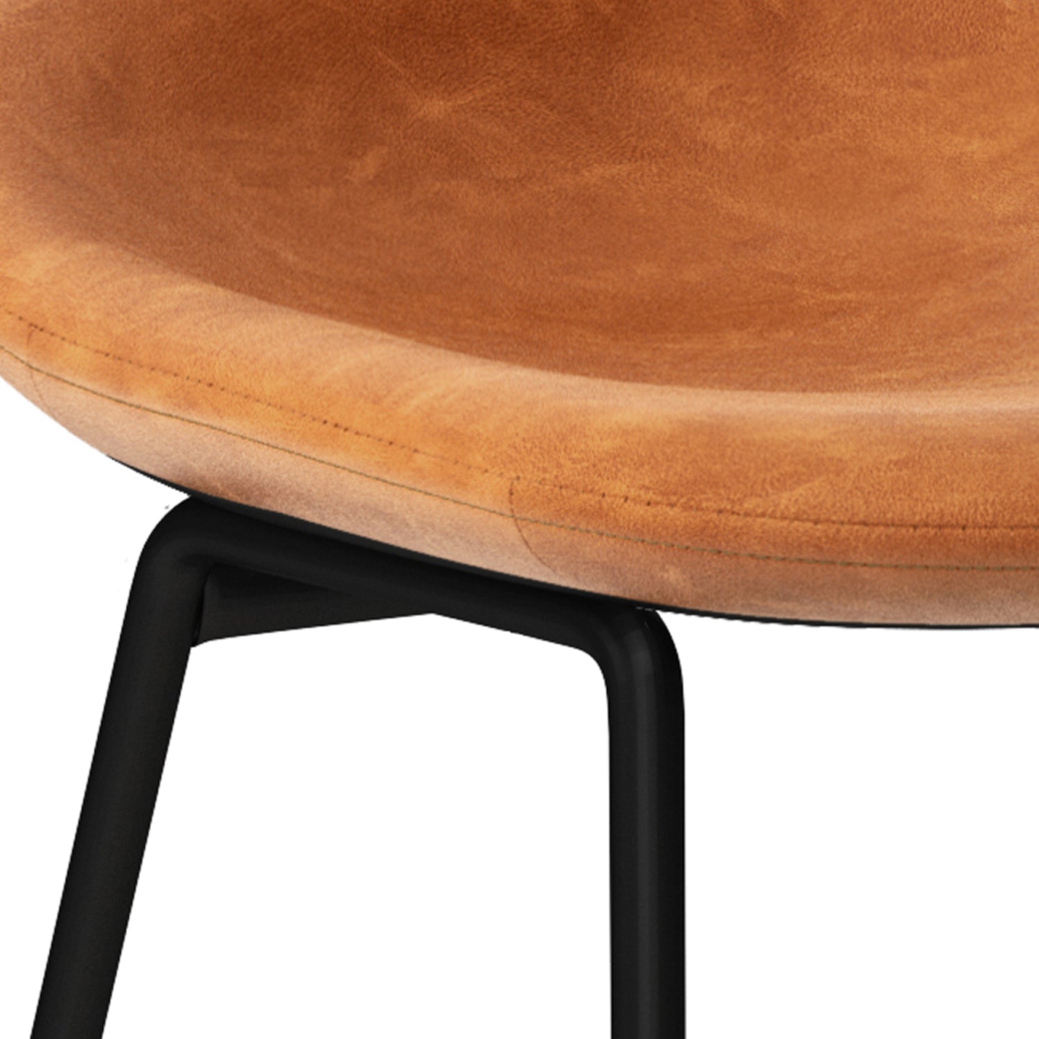 Horizons Faux Leather Stool with Padded Seat and Footrest, Set of 2