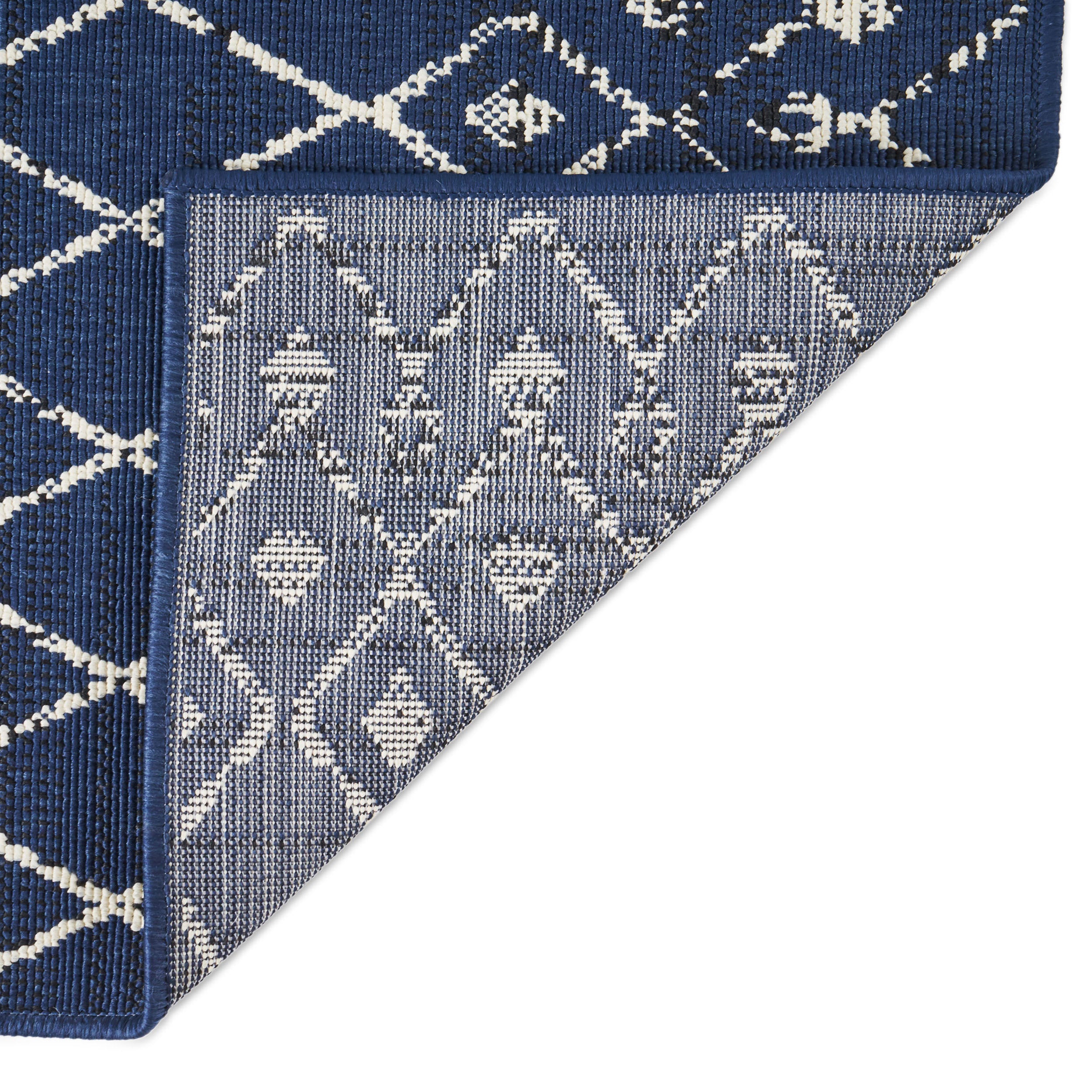 Calamity Navy Boho 63" x 84" Polypropylene Outdoor Area Rug