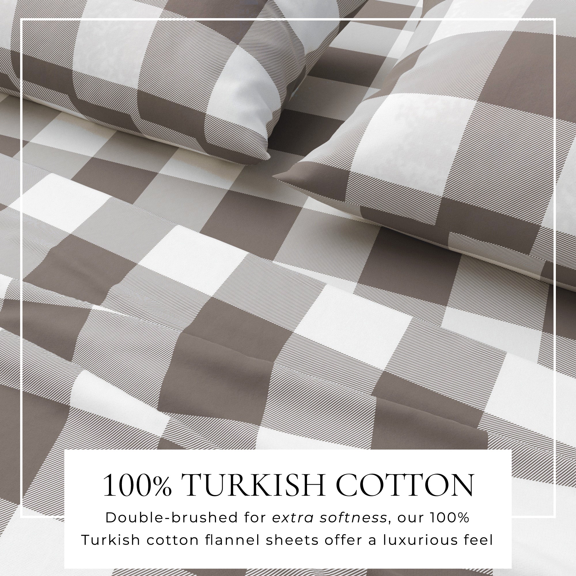100% Turkish Cotton Plaid Flannel Sheet Sets