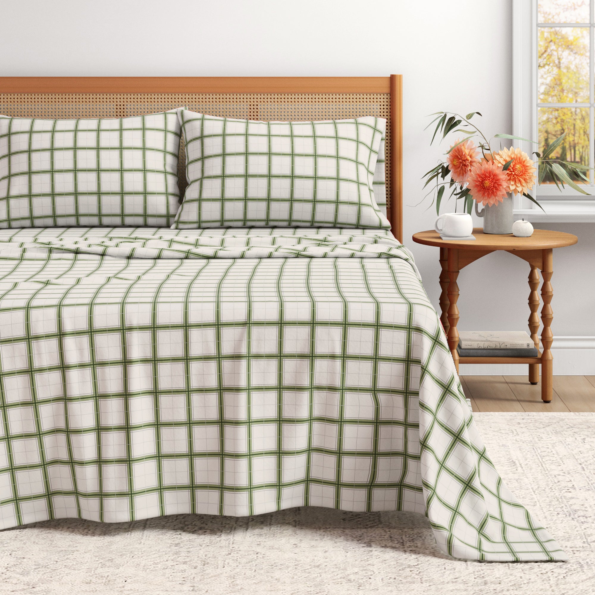 100% Turkish Cotton Plaid Flannel Sheet Sets