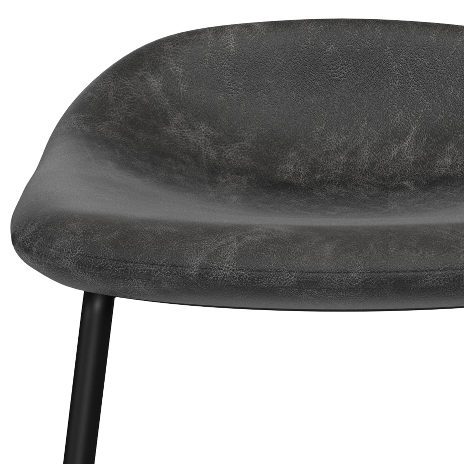 Horizons Faux Leather Stool with Padded Seat and Footrest, Set of 2