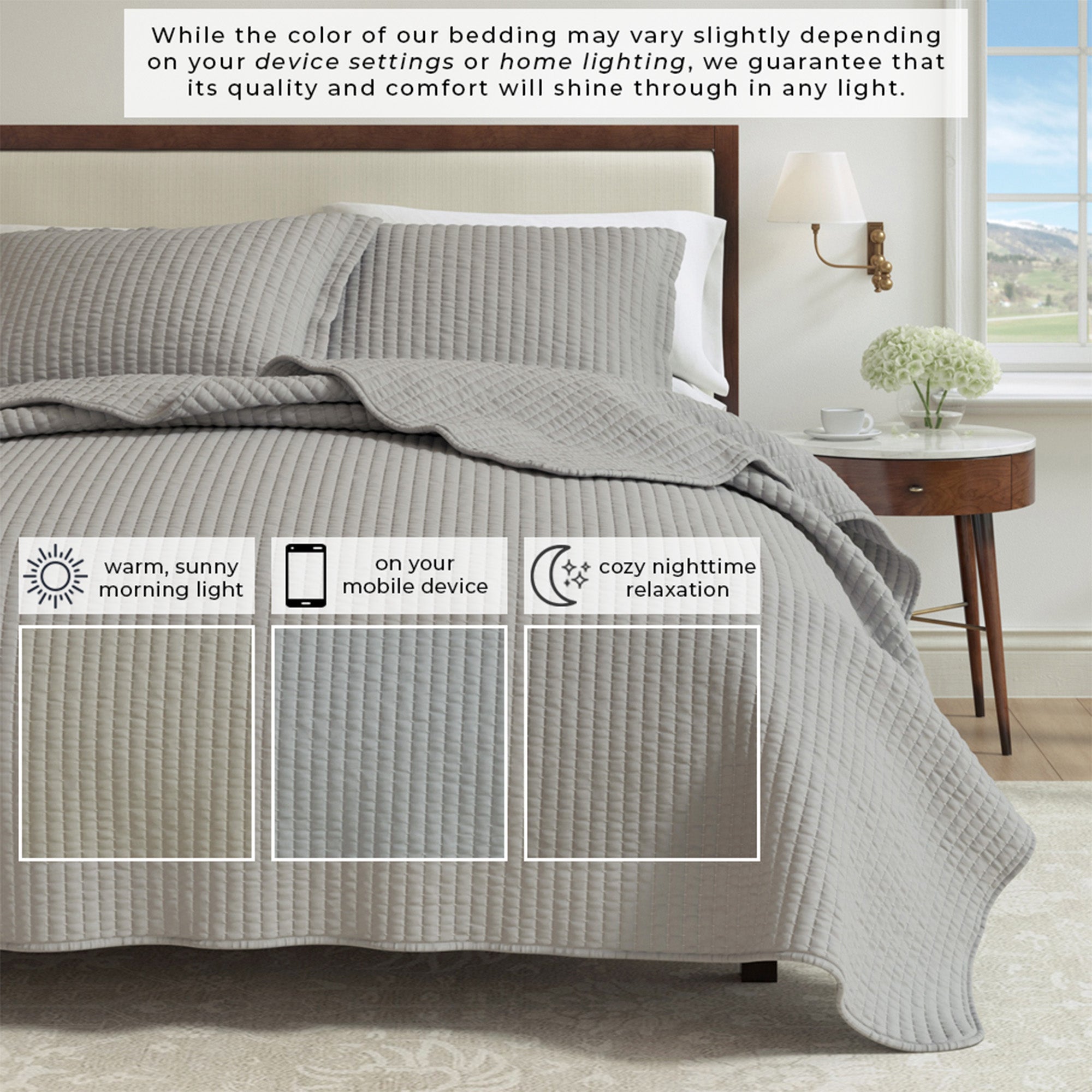 Stitched Quilt Set with Shams