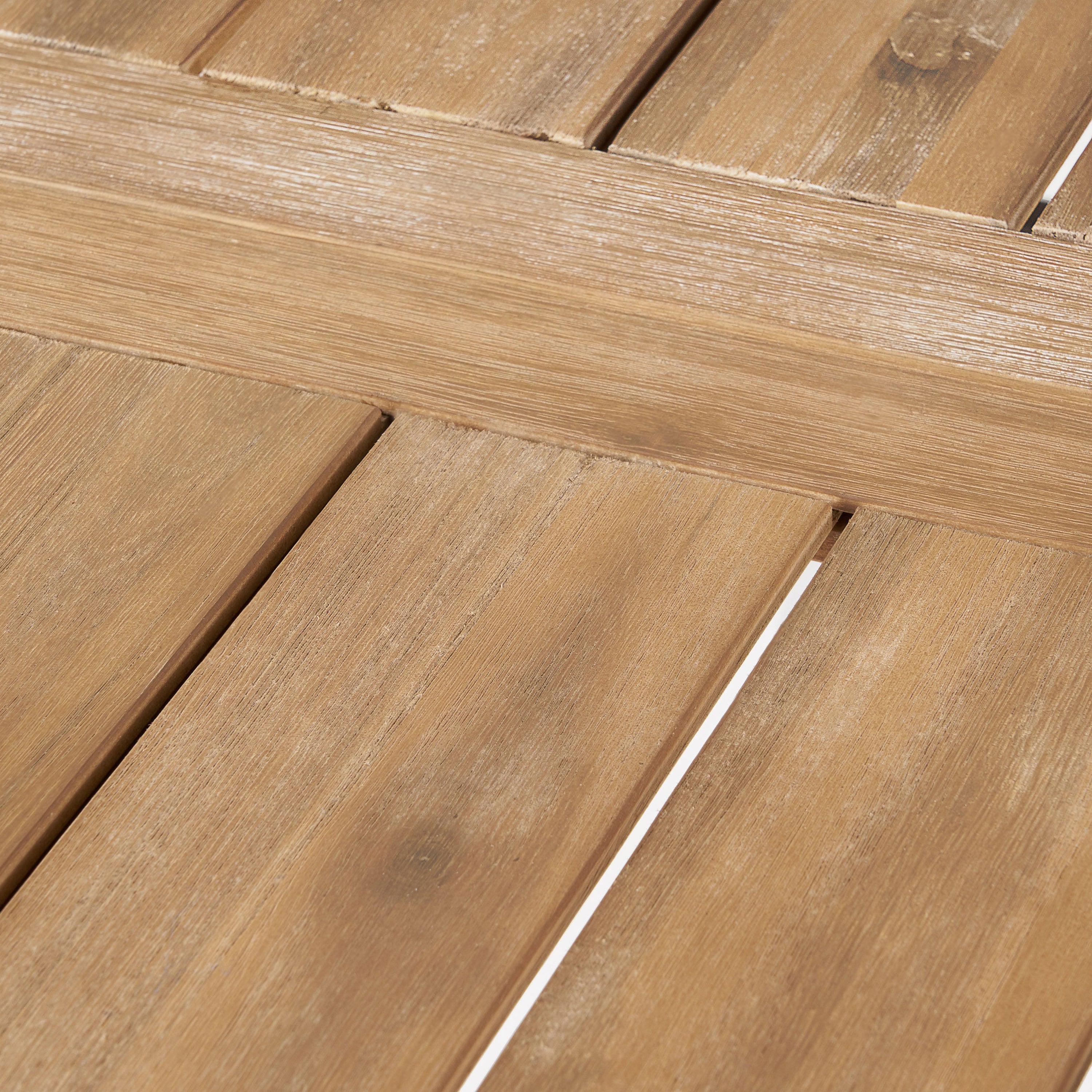 Outdoor Weather-Resistant Dining Table with Slat Panel Design