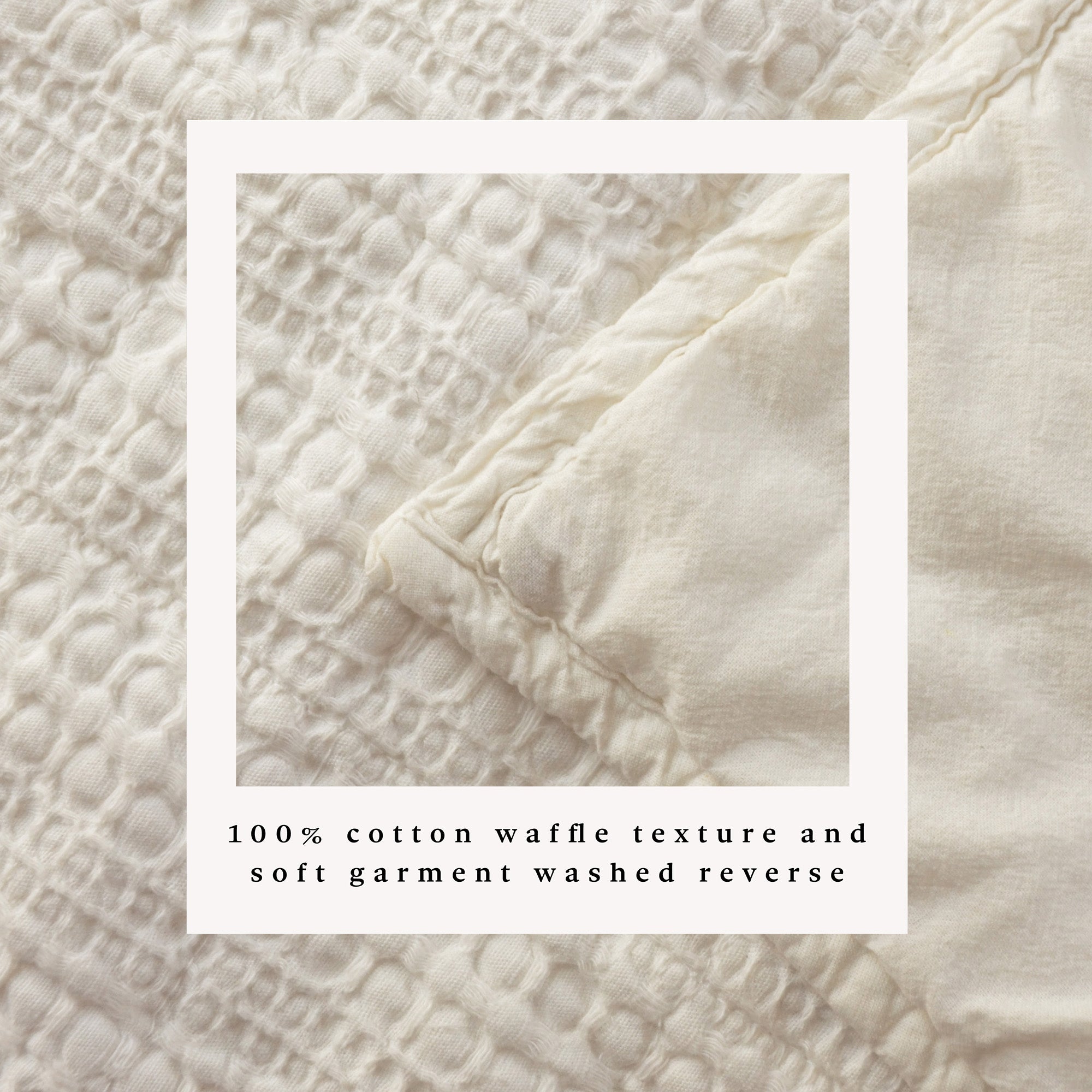 100% Cotton Garment Washed Honeycomb Waffle Quilt and Sham Set