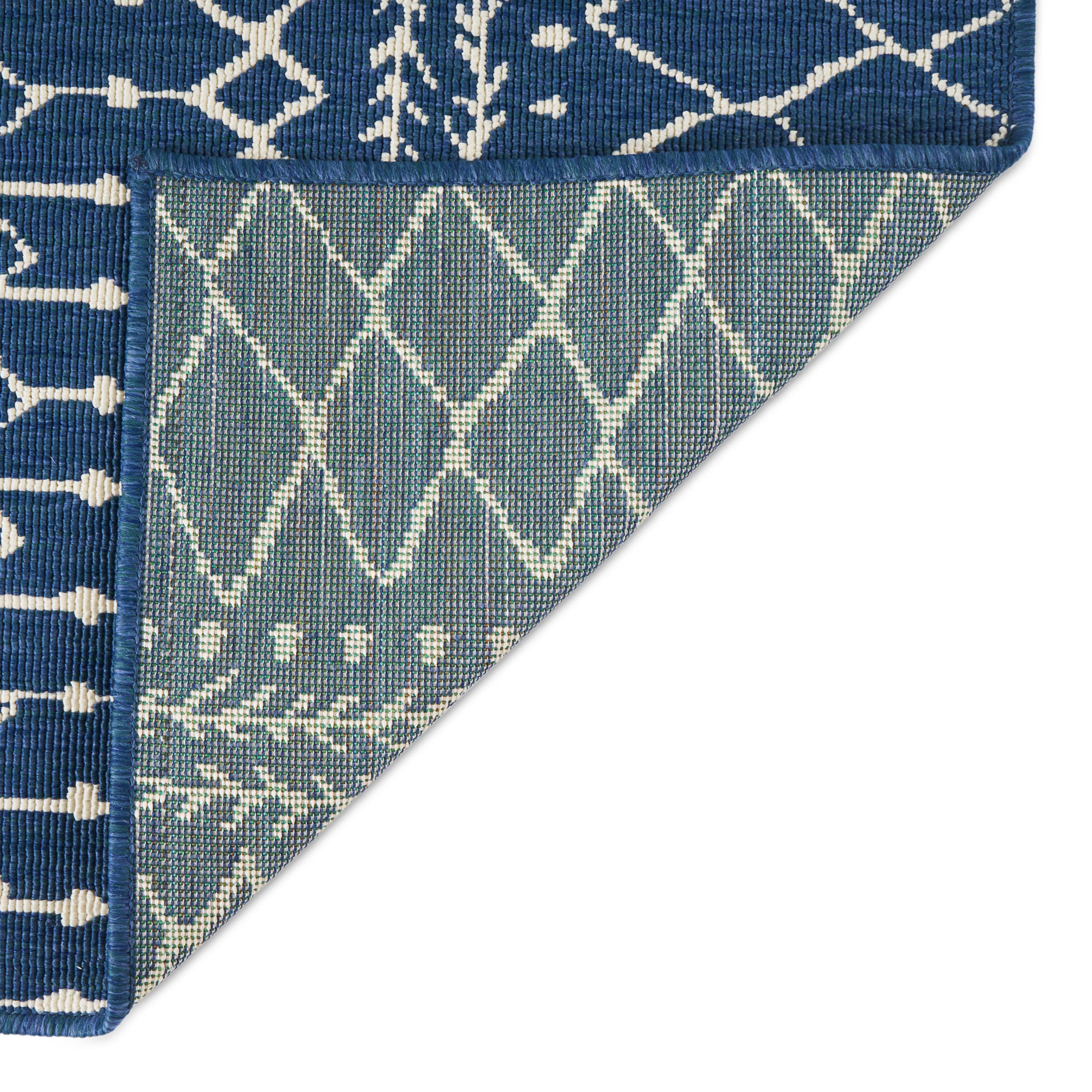 Calamity Blue Boho 63" x 84" Polypropylene Outdoor Area Rug