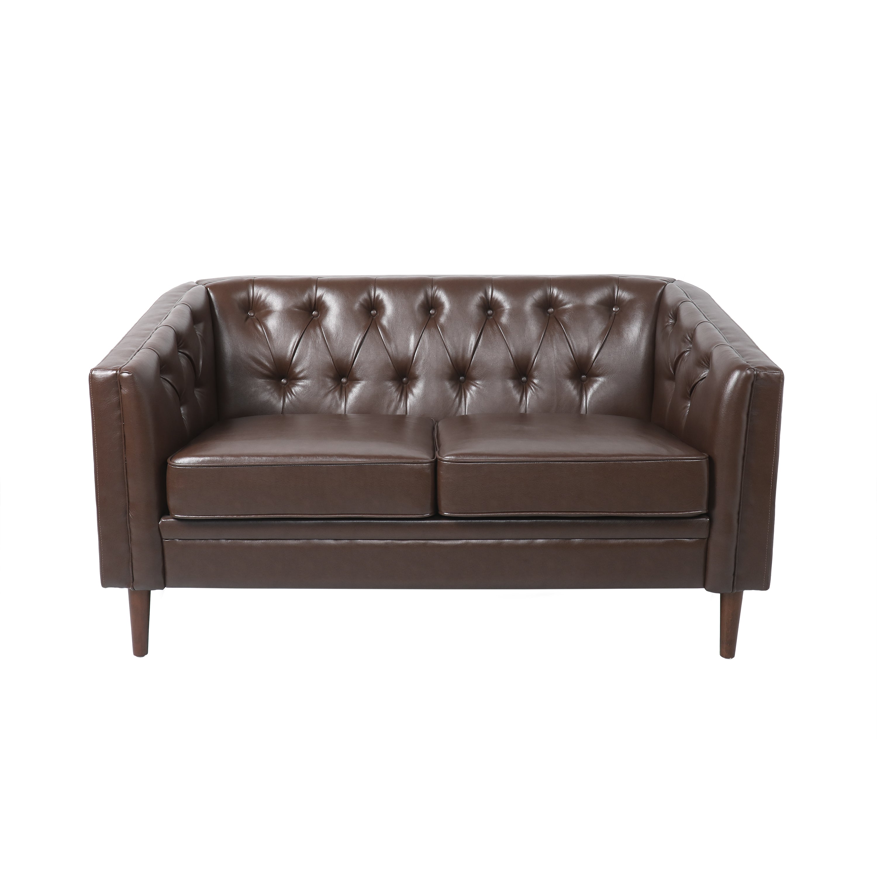 Sophisticated Loveseat with Diamond-Stitched Detailing