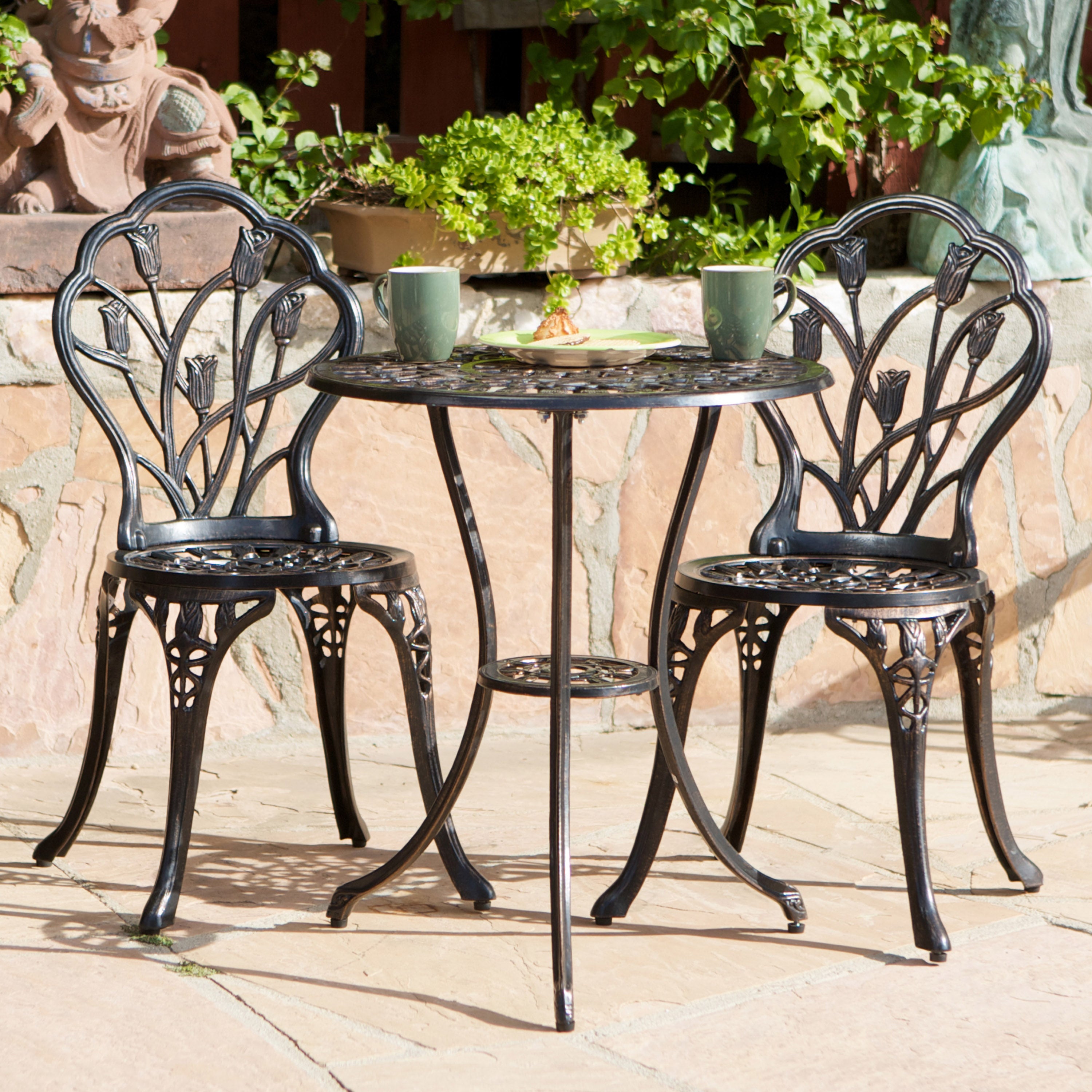 Nassau Outdoor Cast 3-Piece Bistro Set