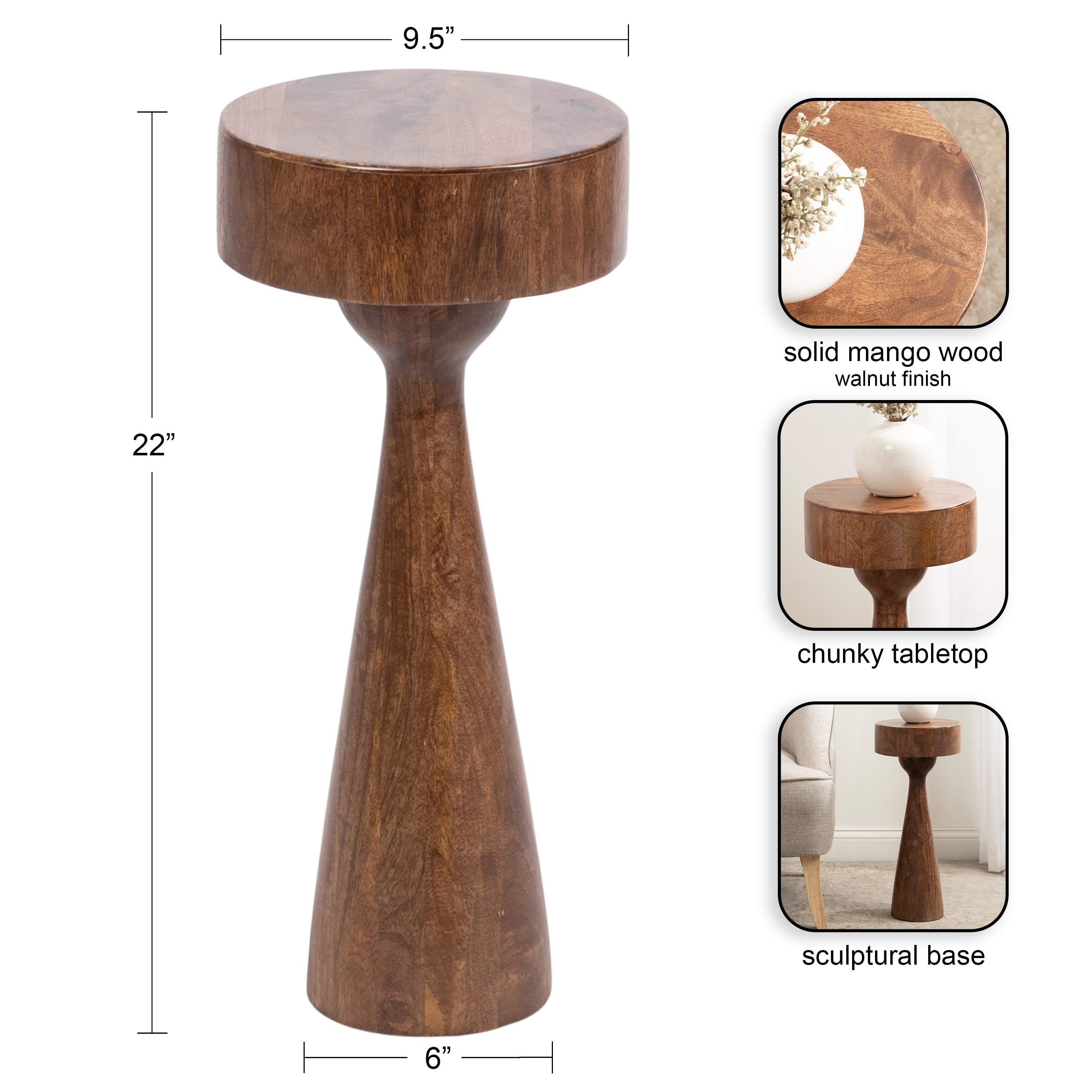 Solbrett Wood Drink Table