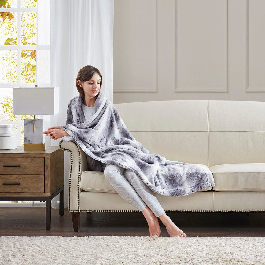 Zeona Oversized Faux Fur Throw, 60