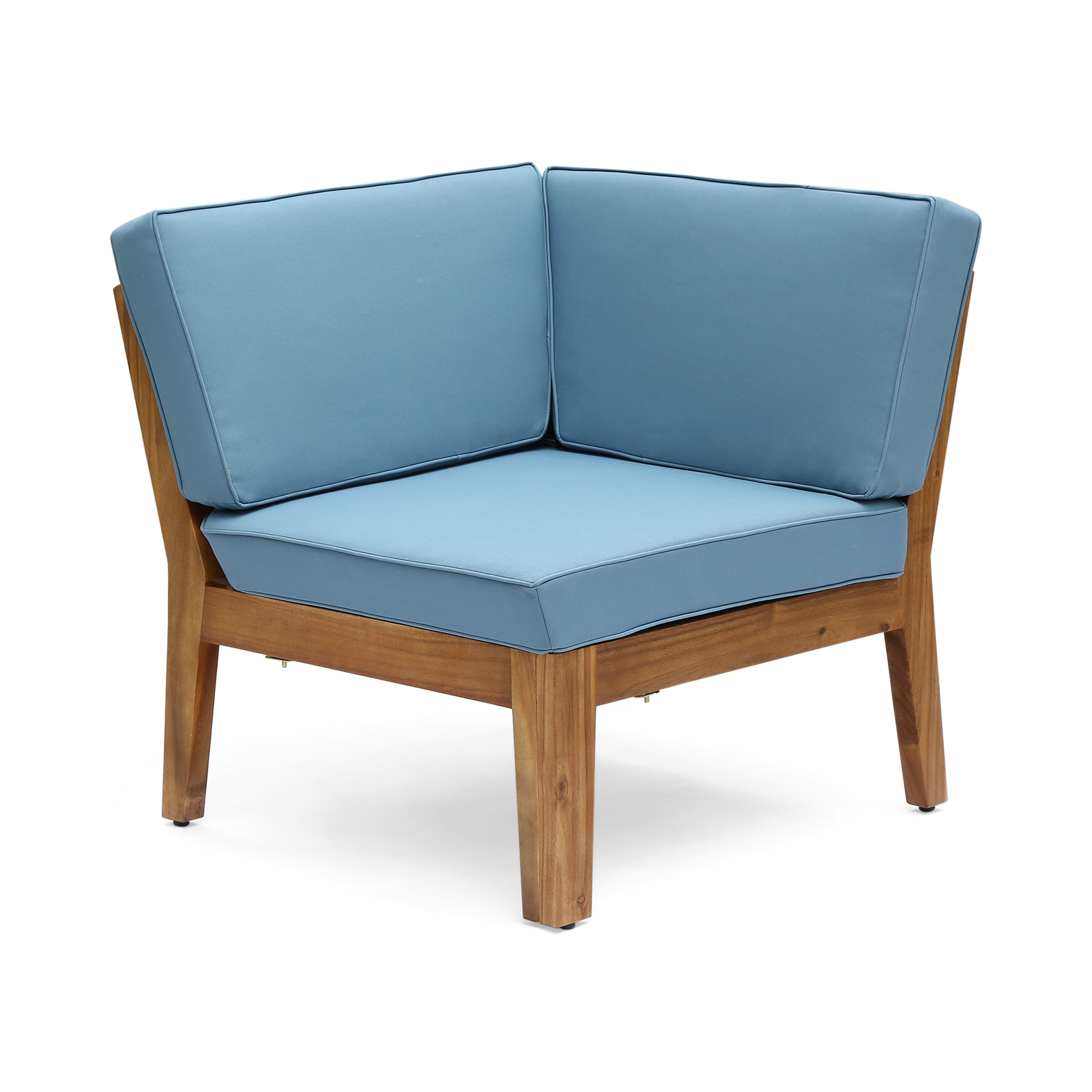 Grenada Outdoor Acacia Wood U-Shape Armless Sectional Sofa