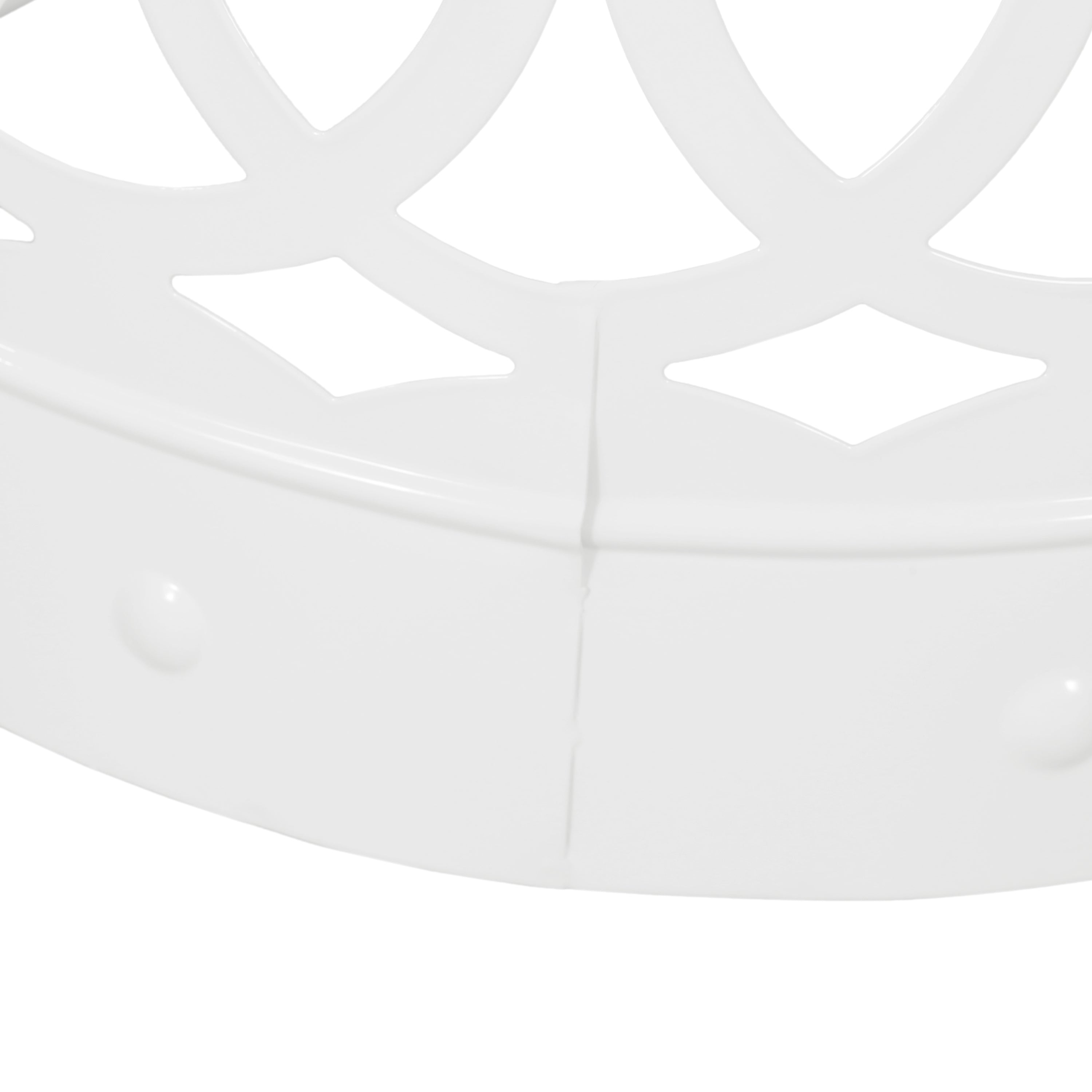 Symmetry White Outdoor Cylindrical End Table with Overlapping Circle Pattern