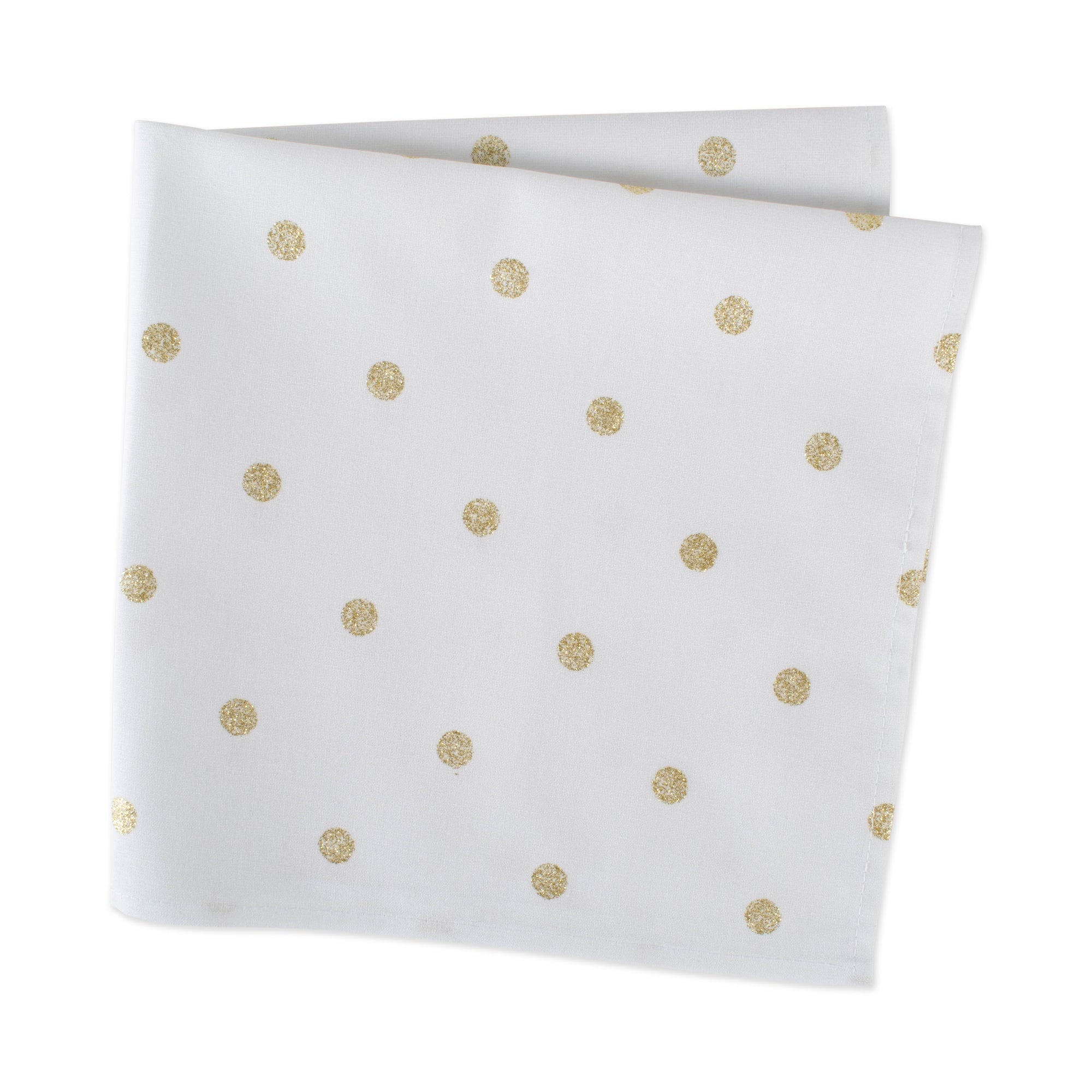 Metallic White & Gold Polka Dot Napkins, Set of 4 Napkins