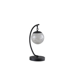 14" In Pendulum Multi-Colored Led Glass Orb Black Metal Table Lamp W/ Usb Port - Pier 1