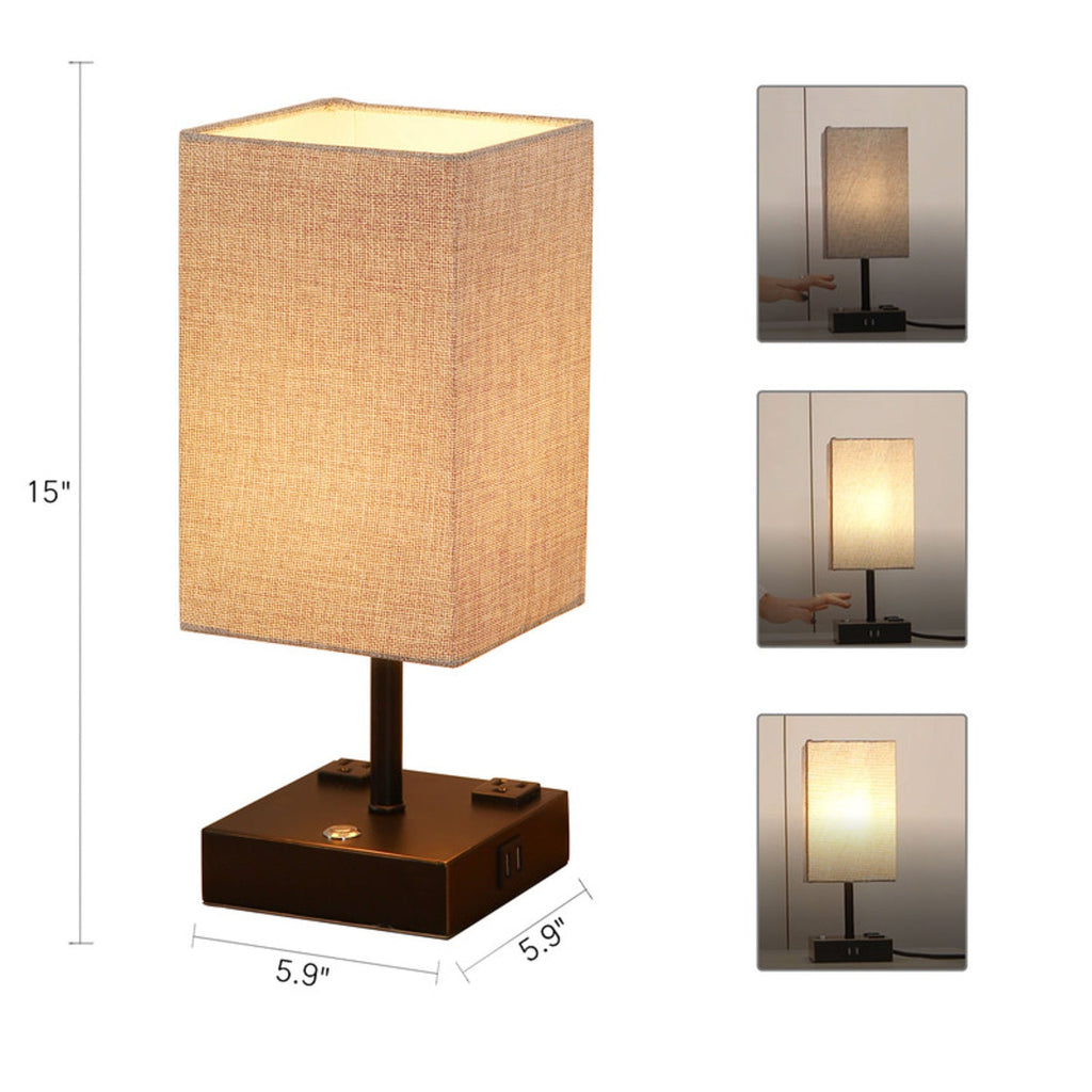 15" Dimmable Touch Table Lamp With USB Ports And AC Outlets - Pier 1
