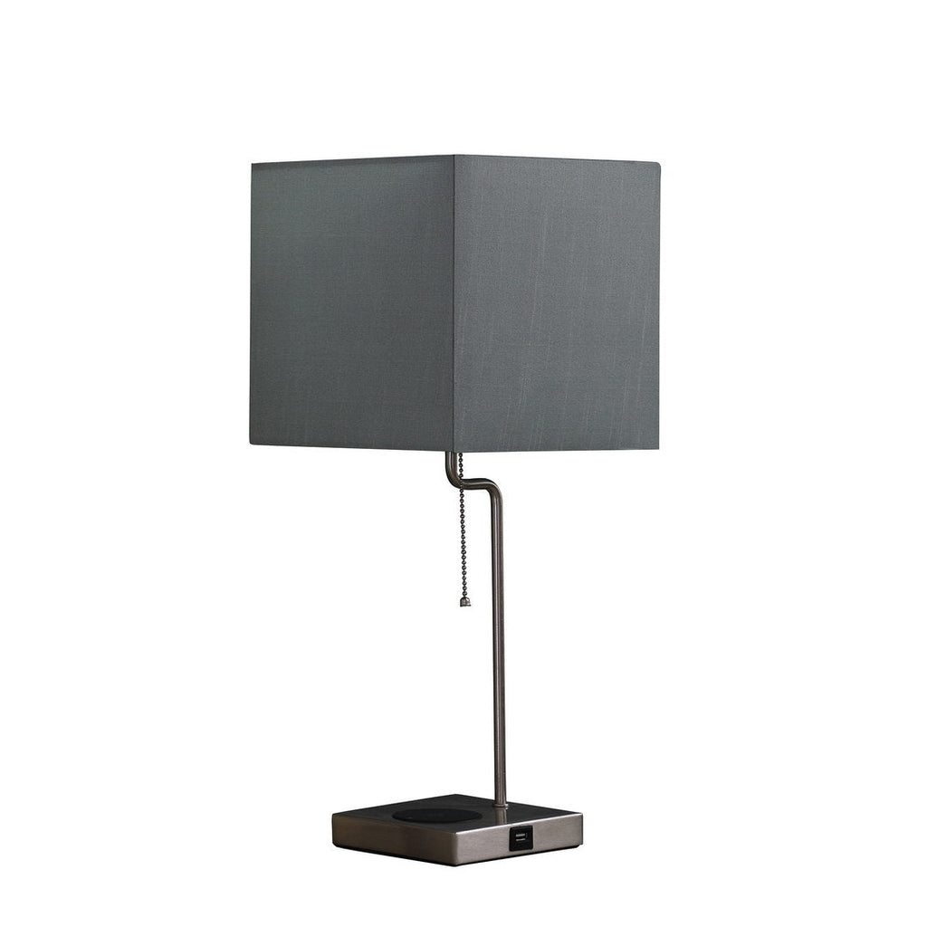 21.5-Inch Aston Square Table Lamp w/ Charging Station - Pier 1