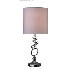 21.5-Inch Milo Abstract Brushed Silver Metal Table Lamp - Pier 1