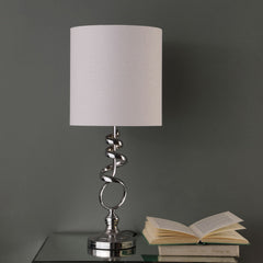 21.5-Inch Milo Abstract Brushed Silver Metal Table Lamp - Pier 1