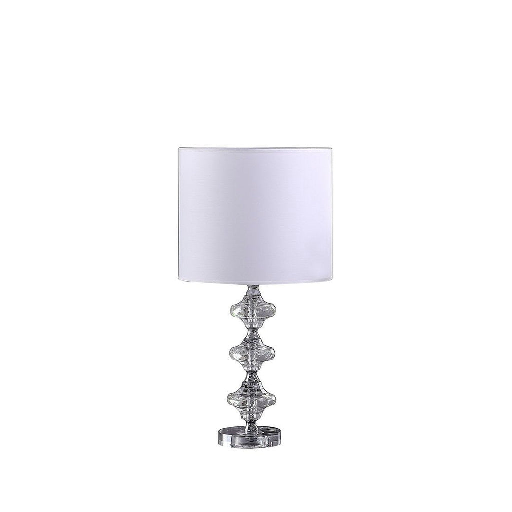 22.25" Geometric Prism Solid Crystal Table Lamp in Chrome Silver - Pier 1