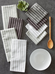 Gray Stripe Microfiber Dishtowel & Dishcloths, Set of 8 Dish Towels