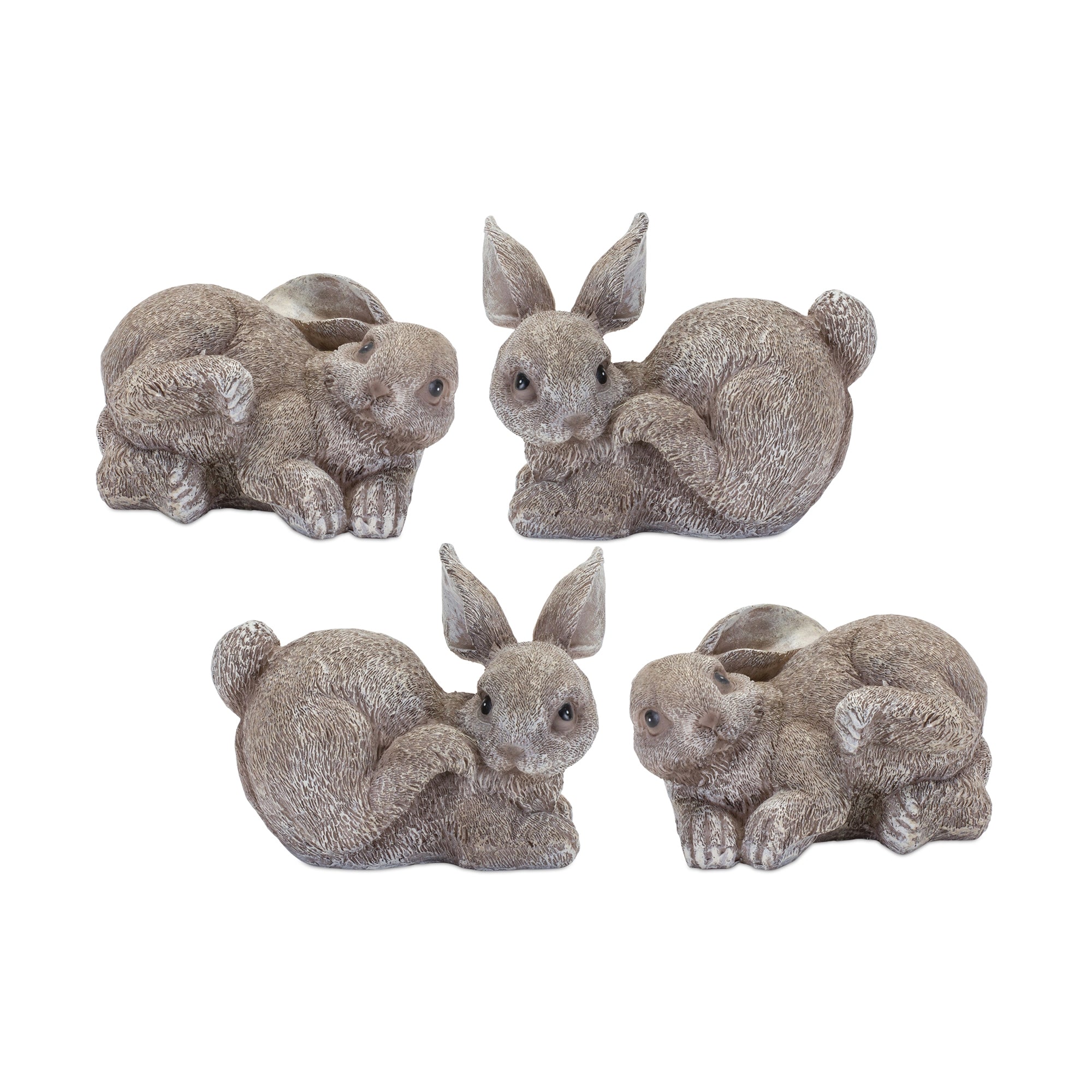 Stone Bunny Rabbit Figurine, Set of 4