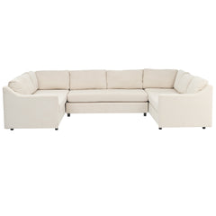 3 Pieces Upholstered U-Shaped Sectional Sofa with Back Cushions - Pier 1