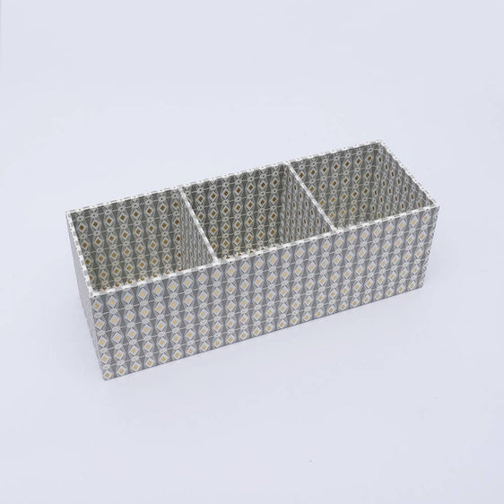 3 Section Desk Organizer / Grey - Recycled Cotton Paper - Pier 1
