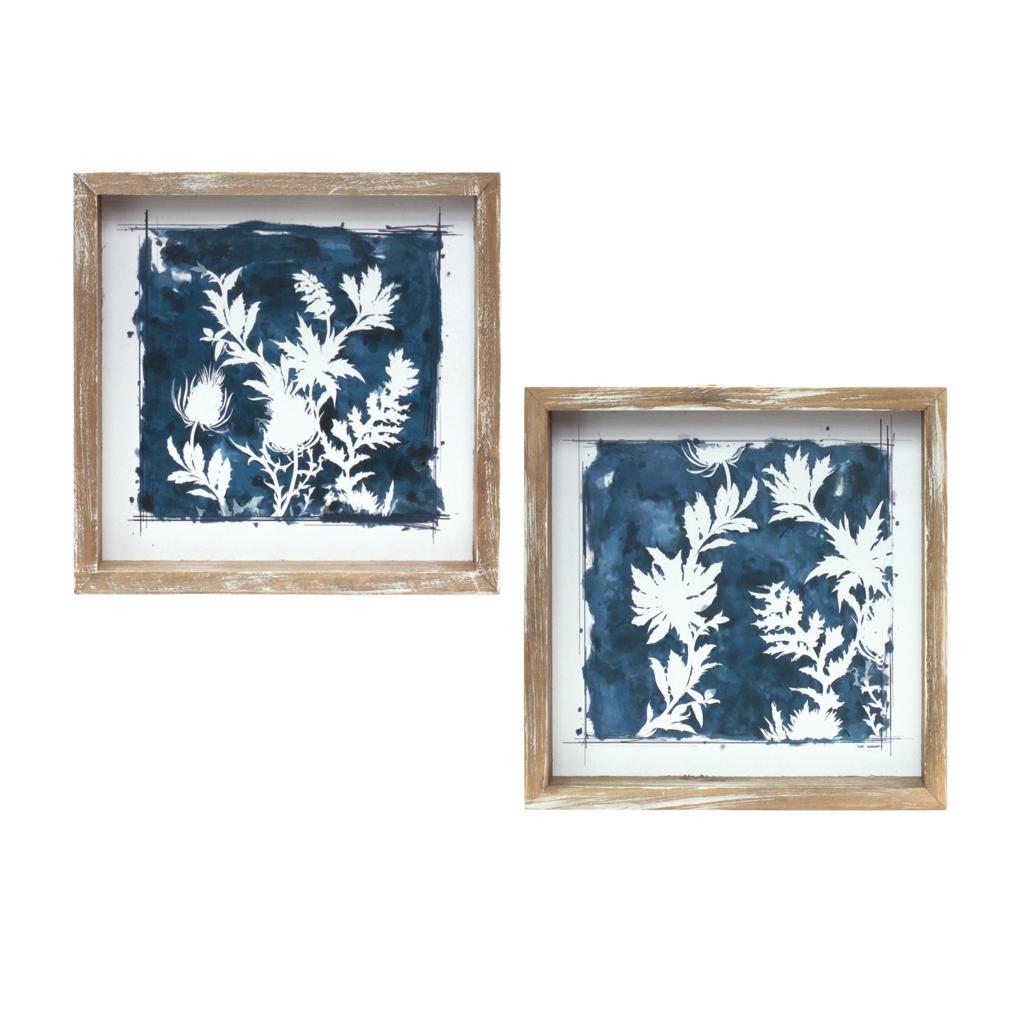 Wood-Framed-Floral-Outline-Print-(Set-of-6)-Wall-Art