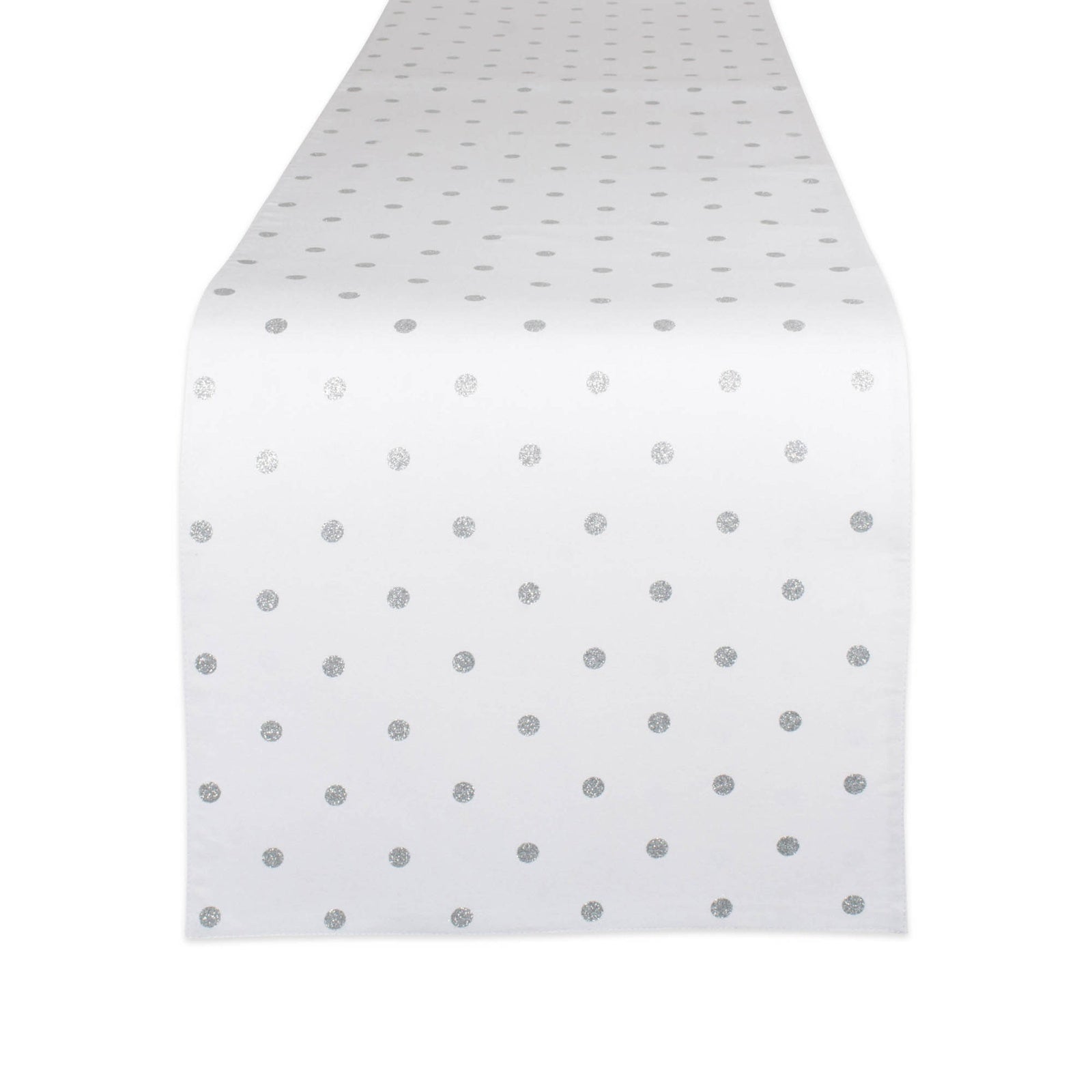 Metallic-White-&-Silver-Reversible-Polka-Dot-Table-Runner-13x72-Table-Runners