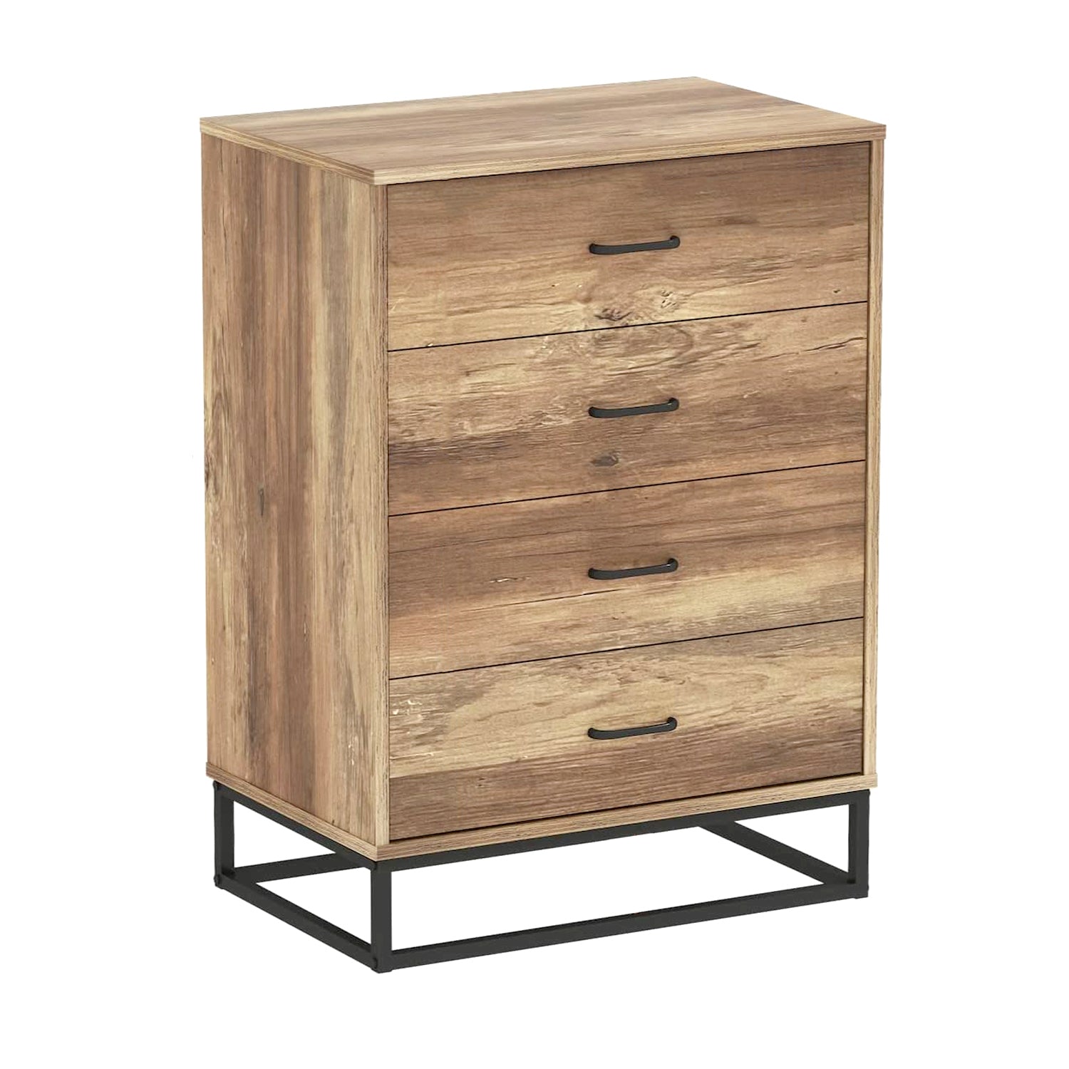 4 Drawer Wood Storage Dresser With Easy Pull Handle And Metal Frame For Bedroom, Living Room, Hallway, And Office - Pier 1