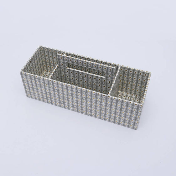 4 Section Desk Organizer / Grey - Recycled Cotton Paper - Pier 1